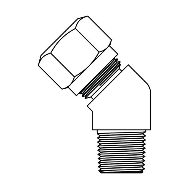 Tube to Pipe Elbow 45°
