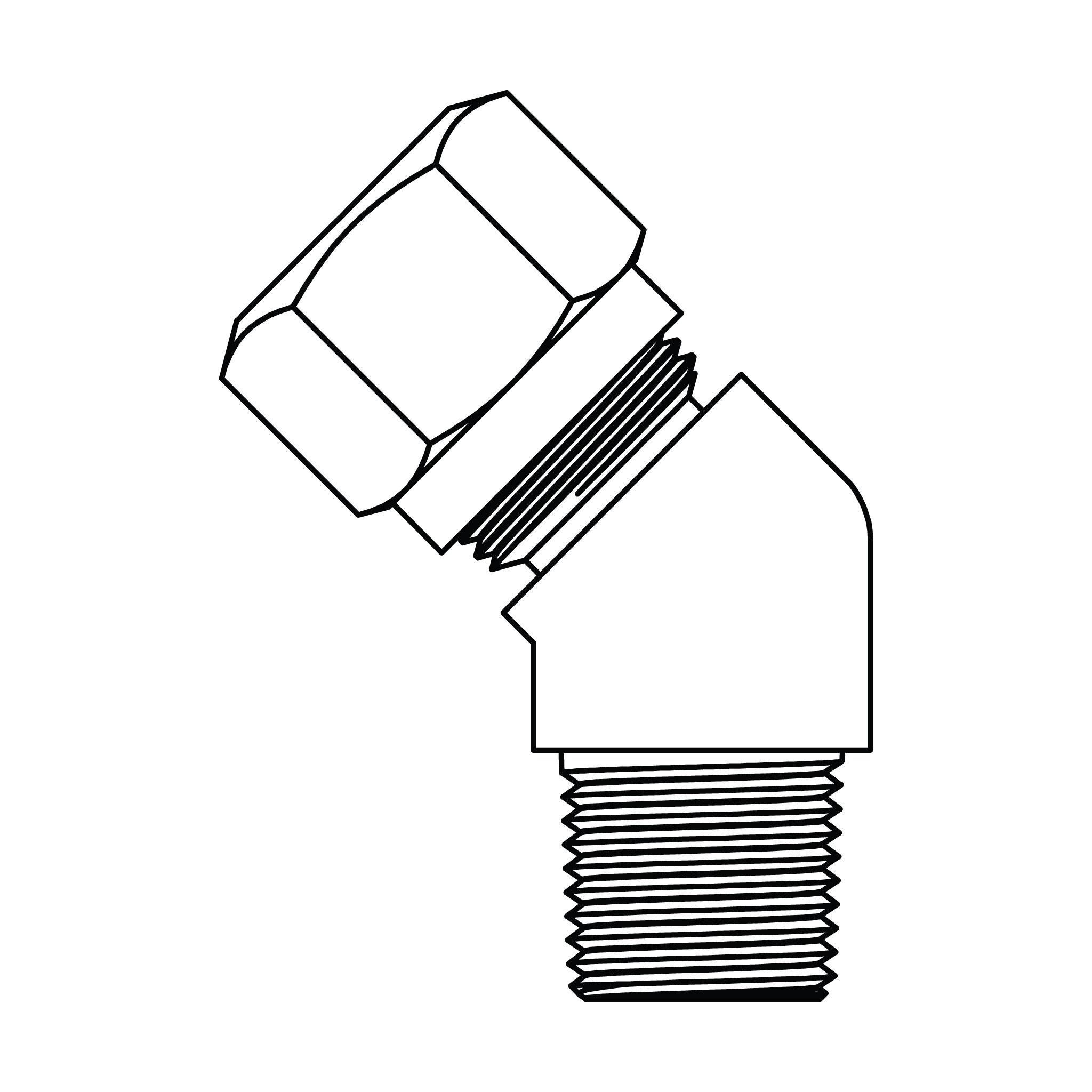 Tube to Pipe Elbow 45°