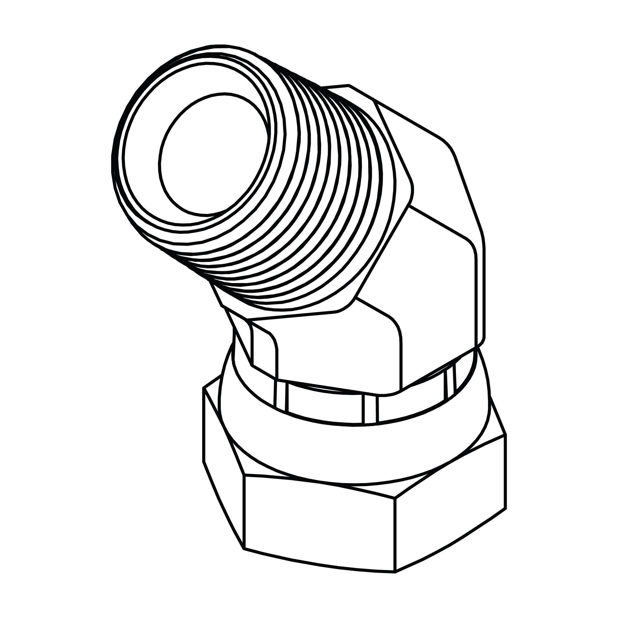 Pipe to Pipe Swivel Elbow 45°