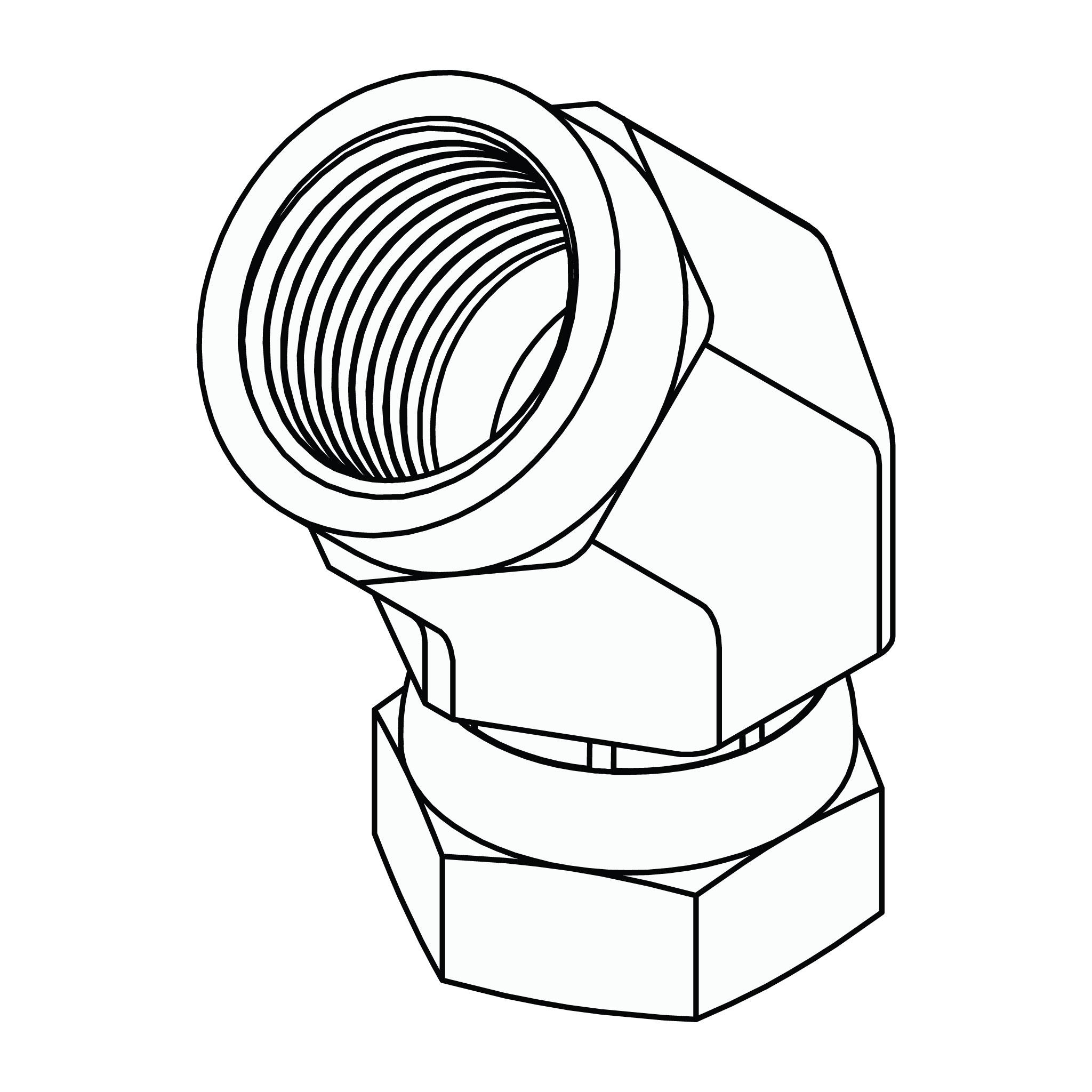 Pipe to Pipe Swivel Elbow 45°