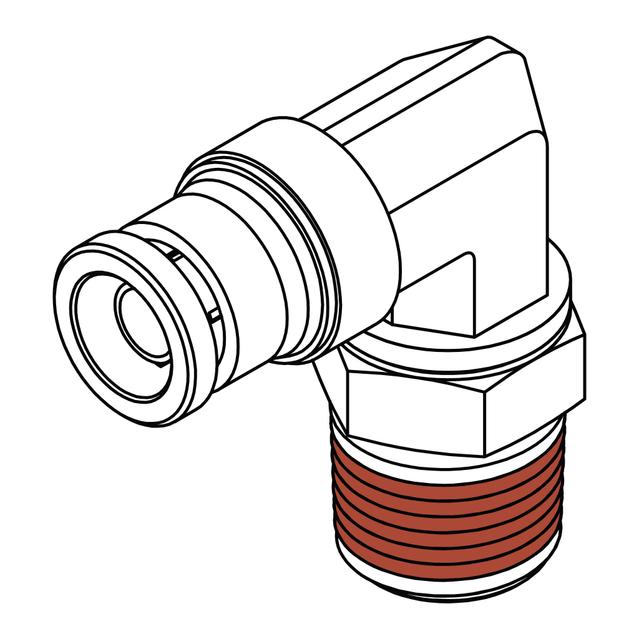Tube to Pipe Swivel Elbow 90°