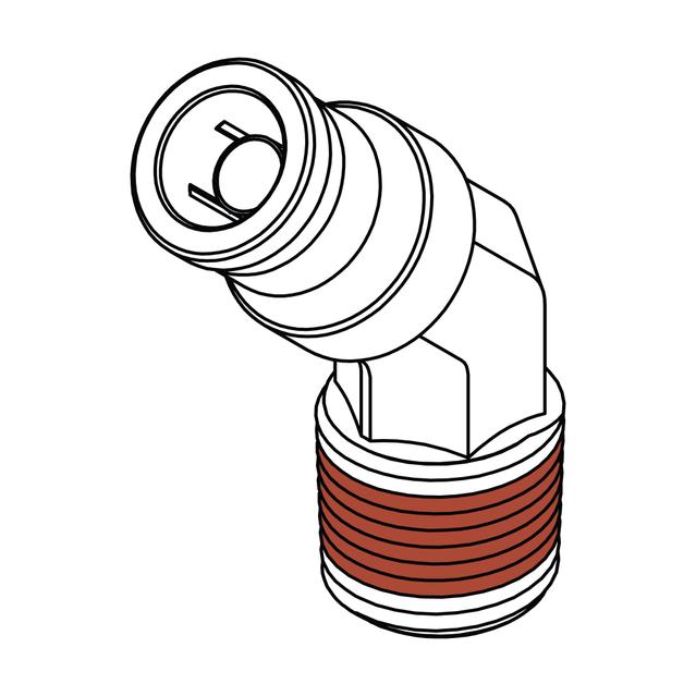 Tube to Pipe Elbow 45°