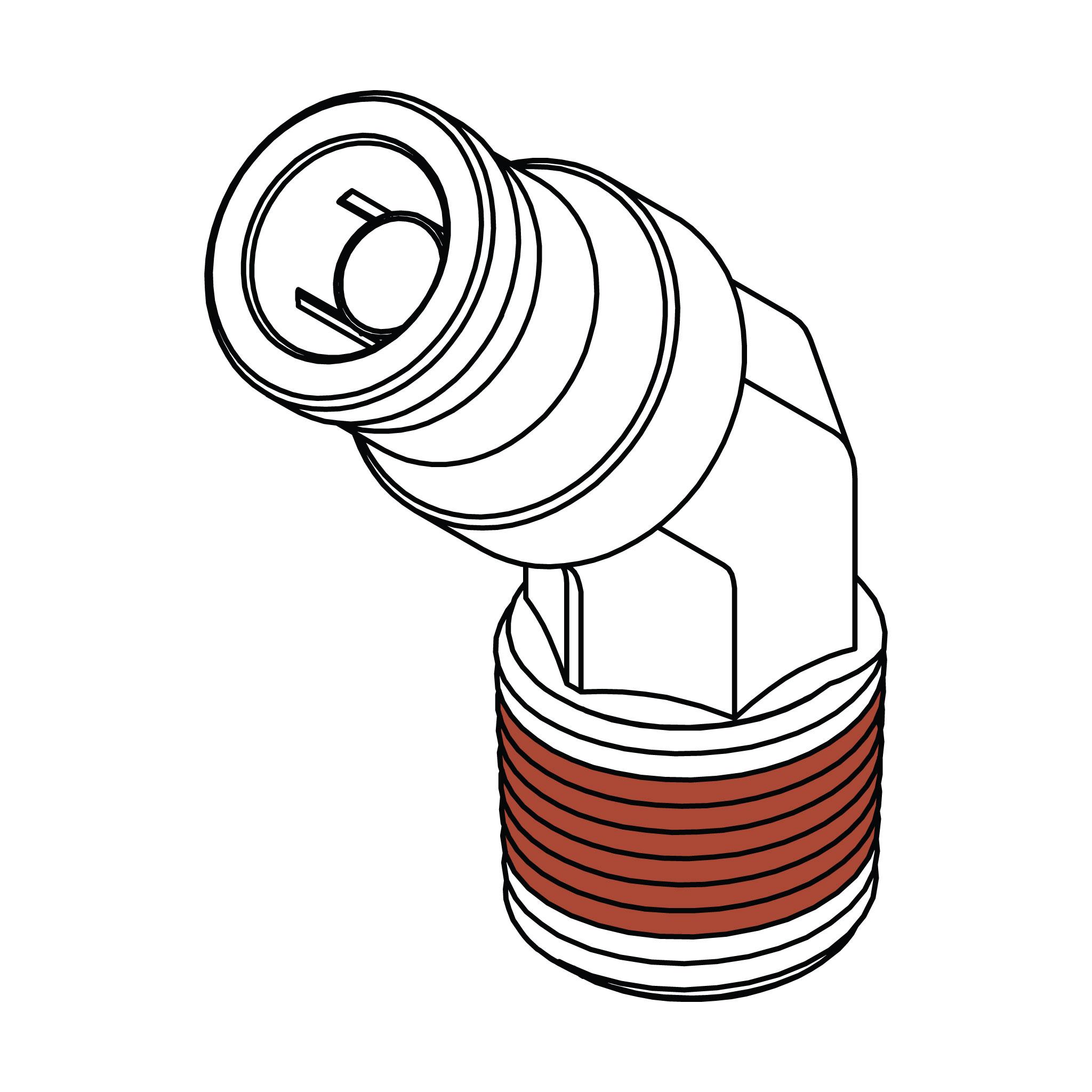 Tube to Pipe Elbow 45°