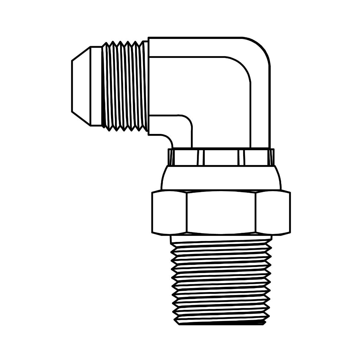 JIC to Pipe Swivel Elbow 90&deg;