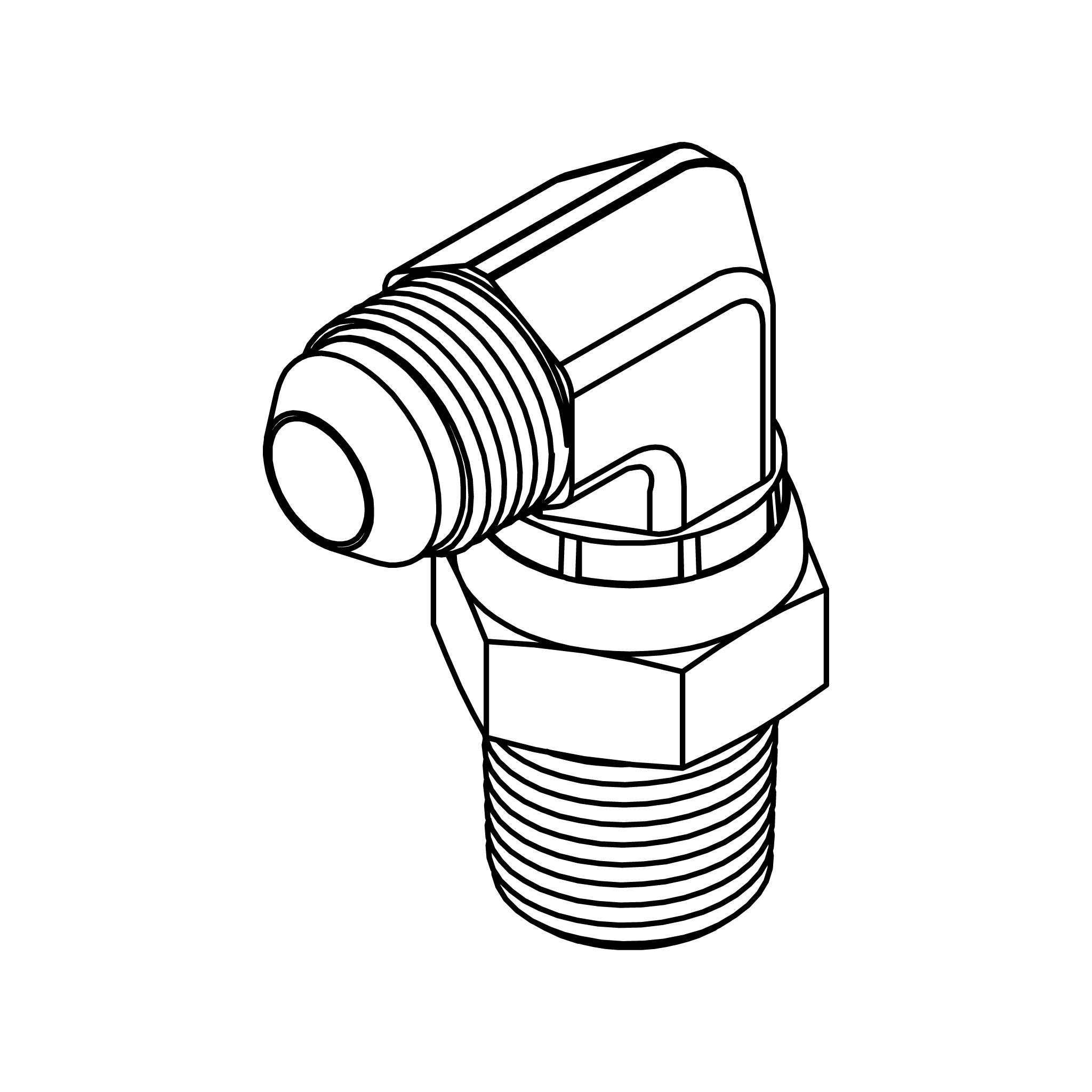 JIC to Pipe Swivel Elbow 90&deg;