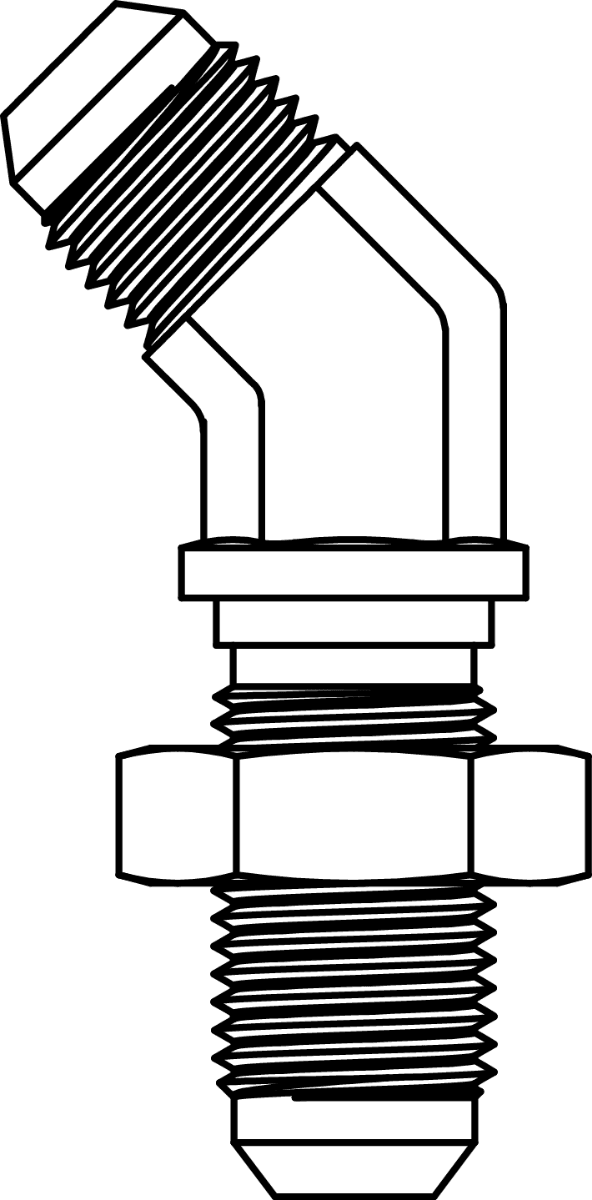 JIC Bulkhead Union Elbow 45&deg; with Locknut