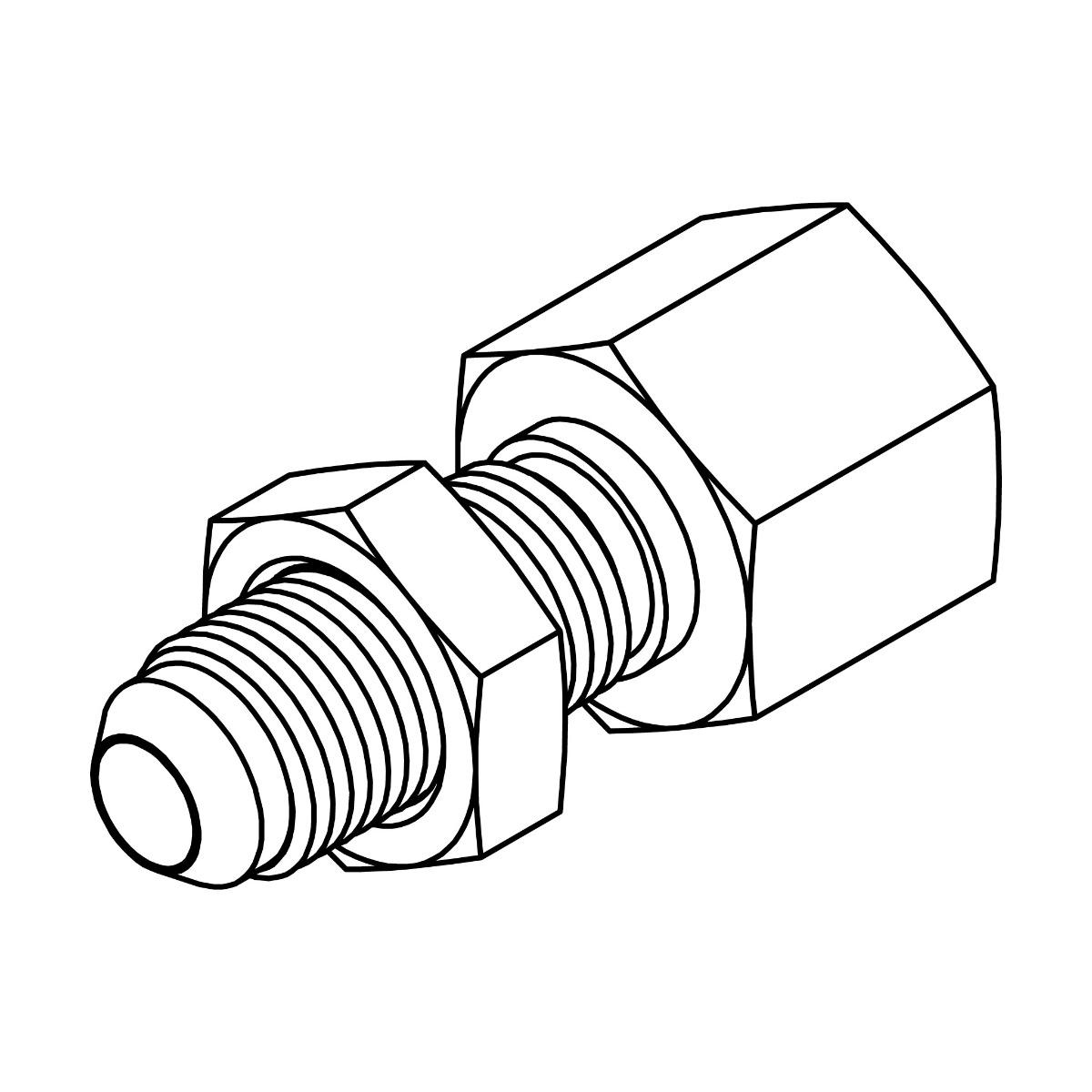 JIC to Pipe Bulkhead with Locknut