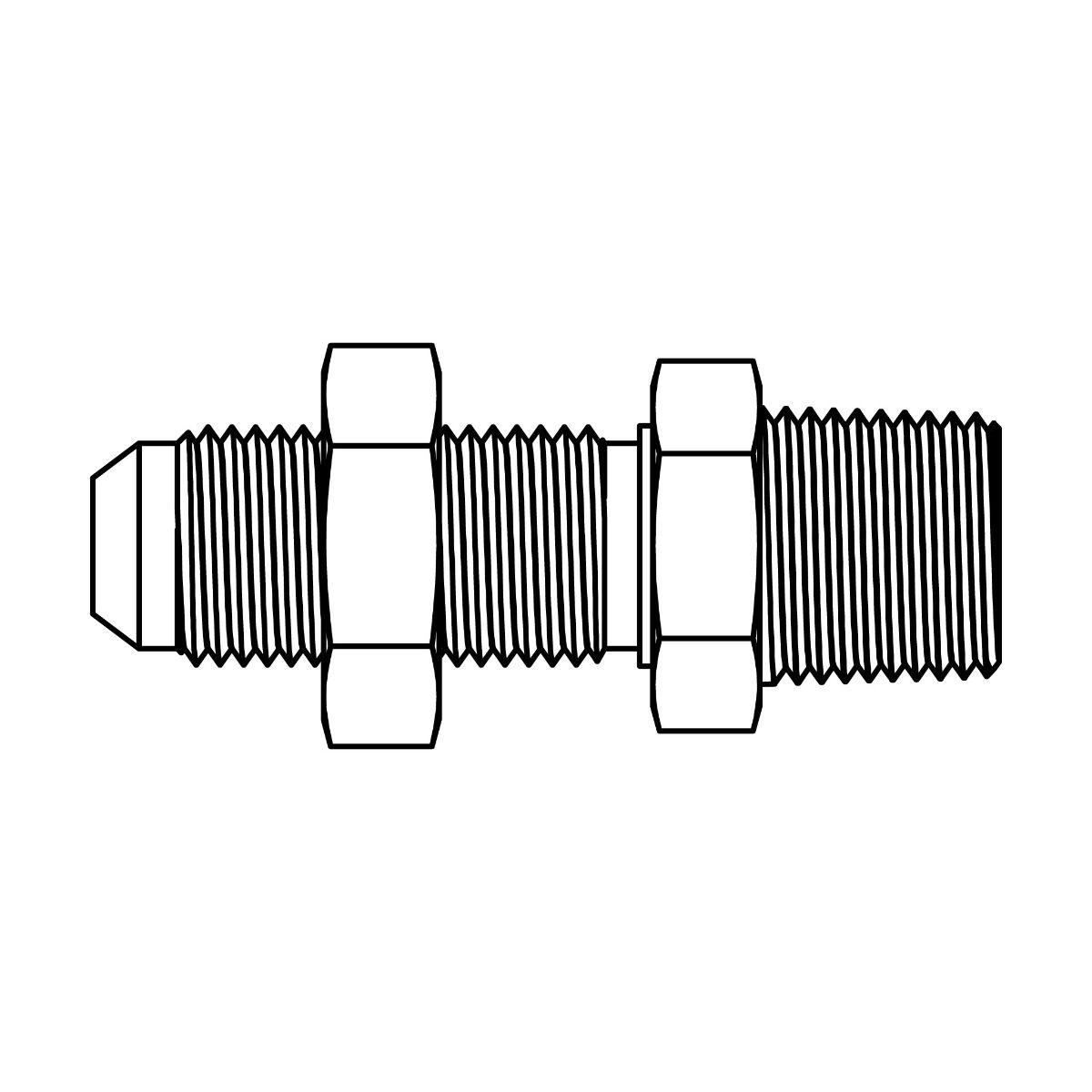 JIC to Pipe Bulkhead with Locknut