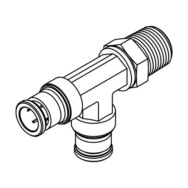 Tube to Pipe Swivel Run Tee