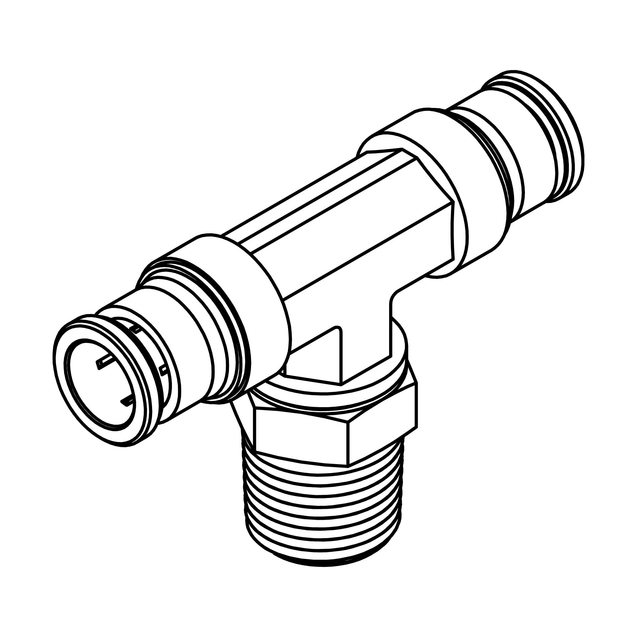 Tube to Pipe Swivel Branch Tee
