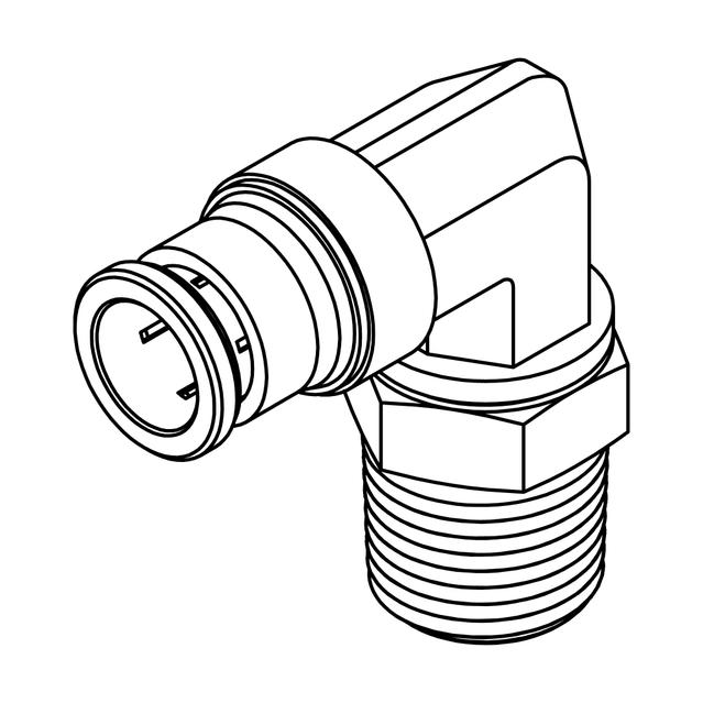 Tube to Pipe Swivel Elbow 90°