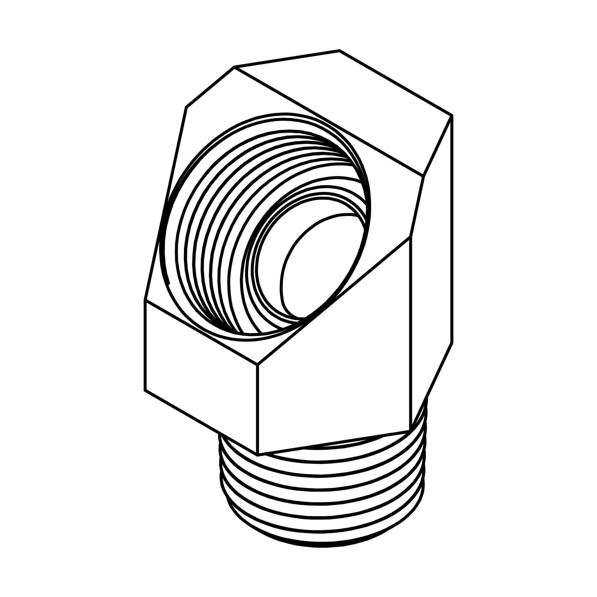 Tube to Pipe Elbow 45°