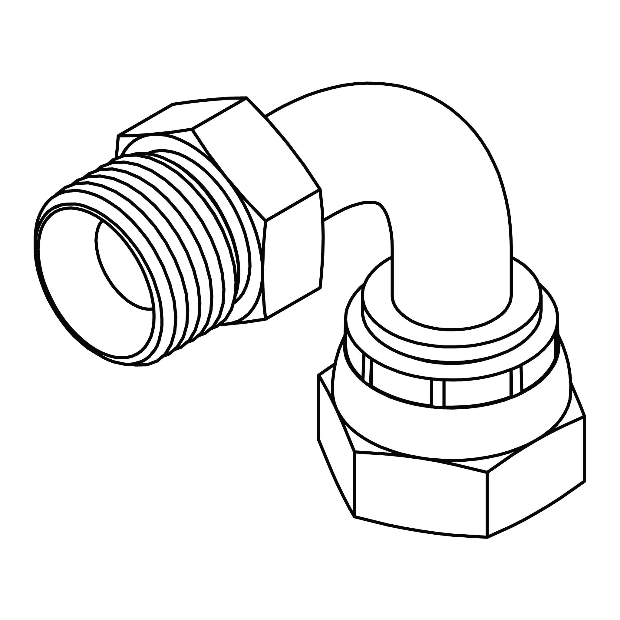 BSPP to BSPP Swivel Elbow 90° Bent Tube
