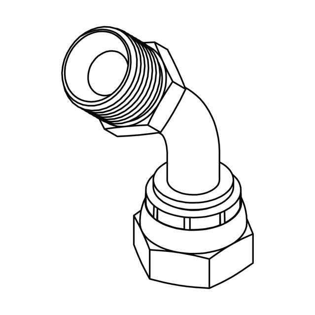 BSPP to BSPP Swivel Elbow 45° Bent Tube