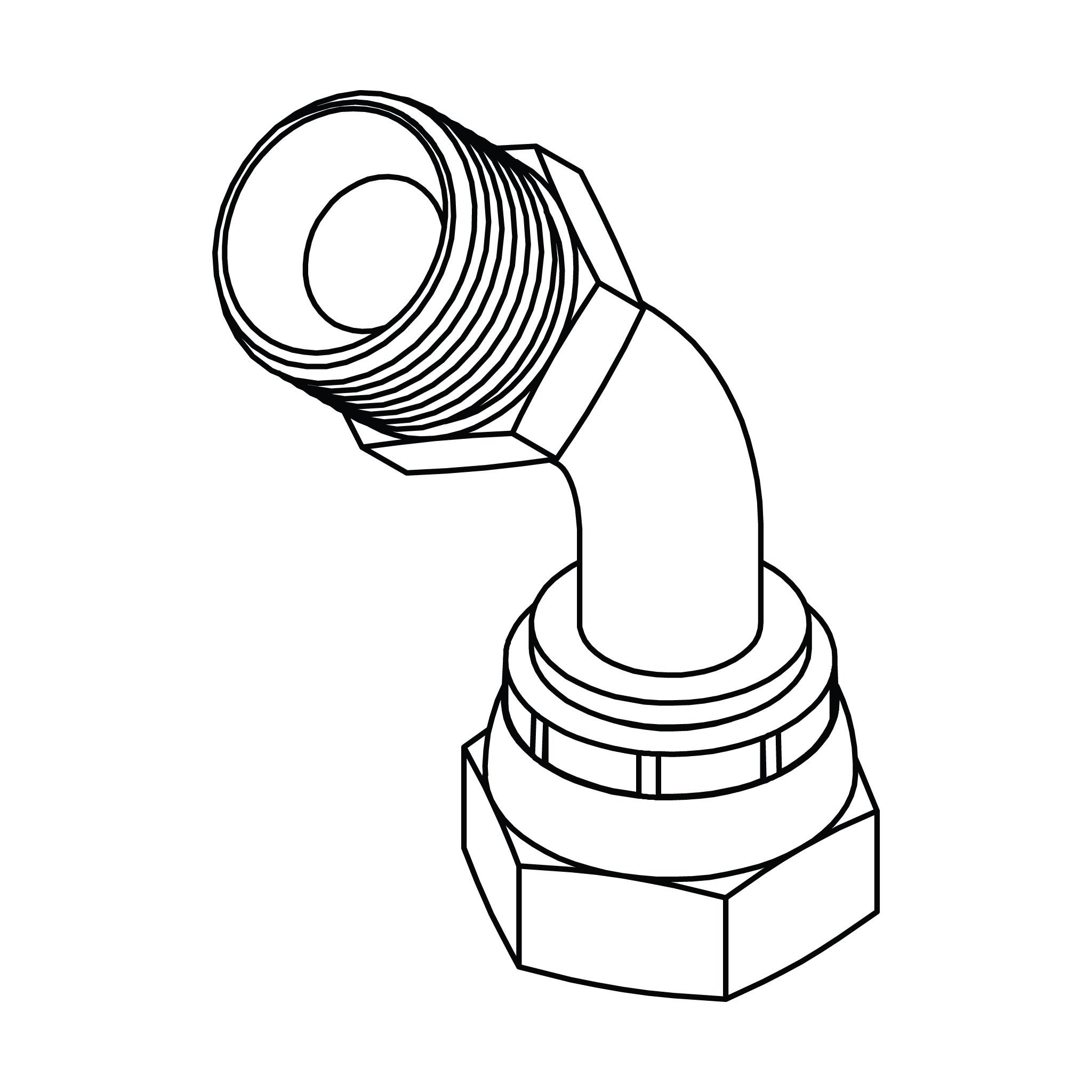 BSPP to BSPP Swivel Elbow 45° Bent Tube