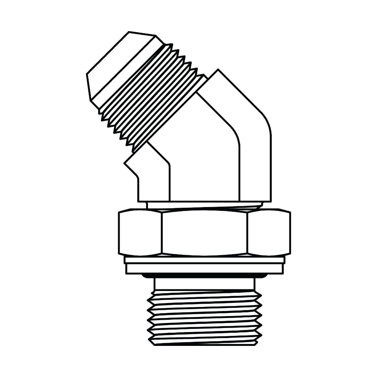 JIC to BSPP Elbow 45&deg;