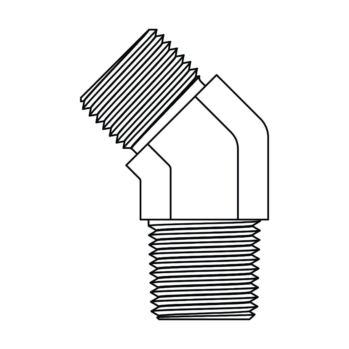 BSPP to BSPT Elbow 45&deg;