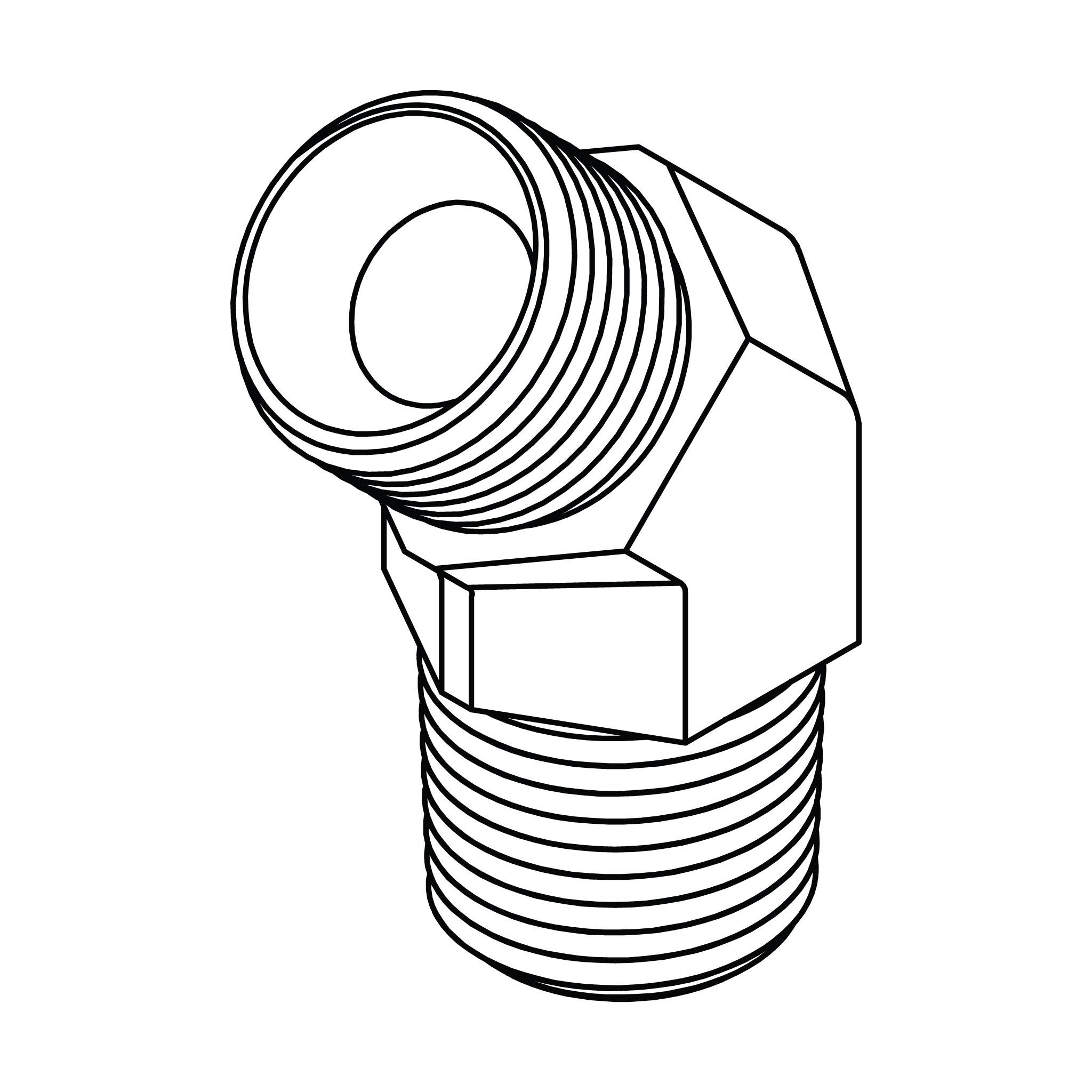 BSPP to BSPT Elbow 45&deg;