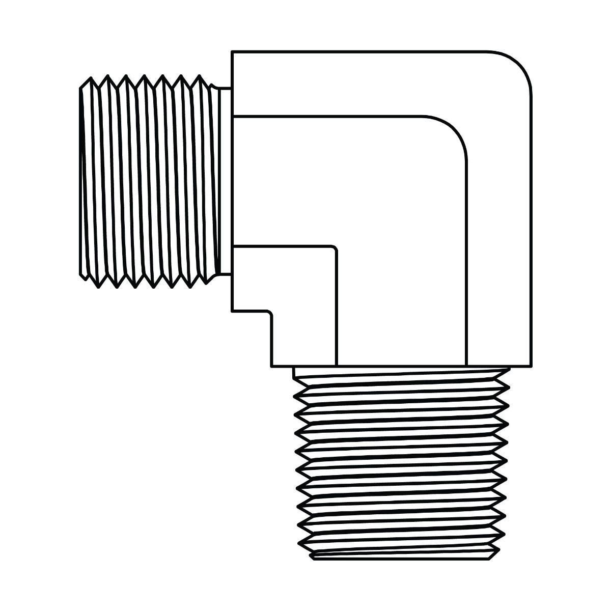 BSPP to Pipe Elbow 90&deg;