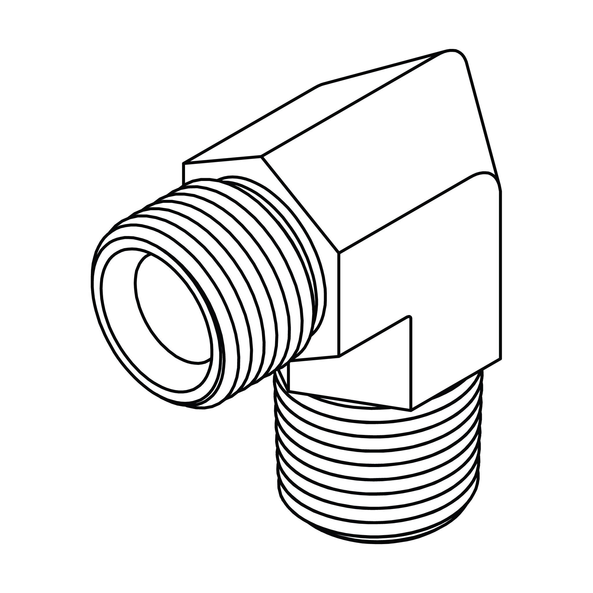 BSPP to Pipe Elbow 90&deg;