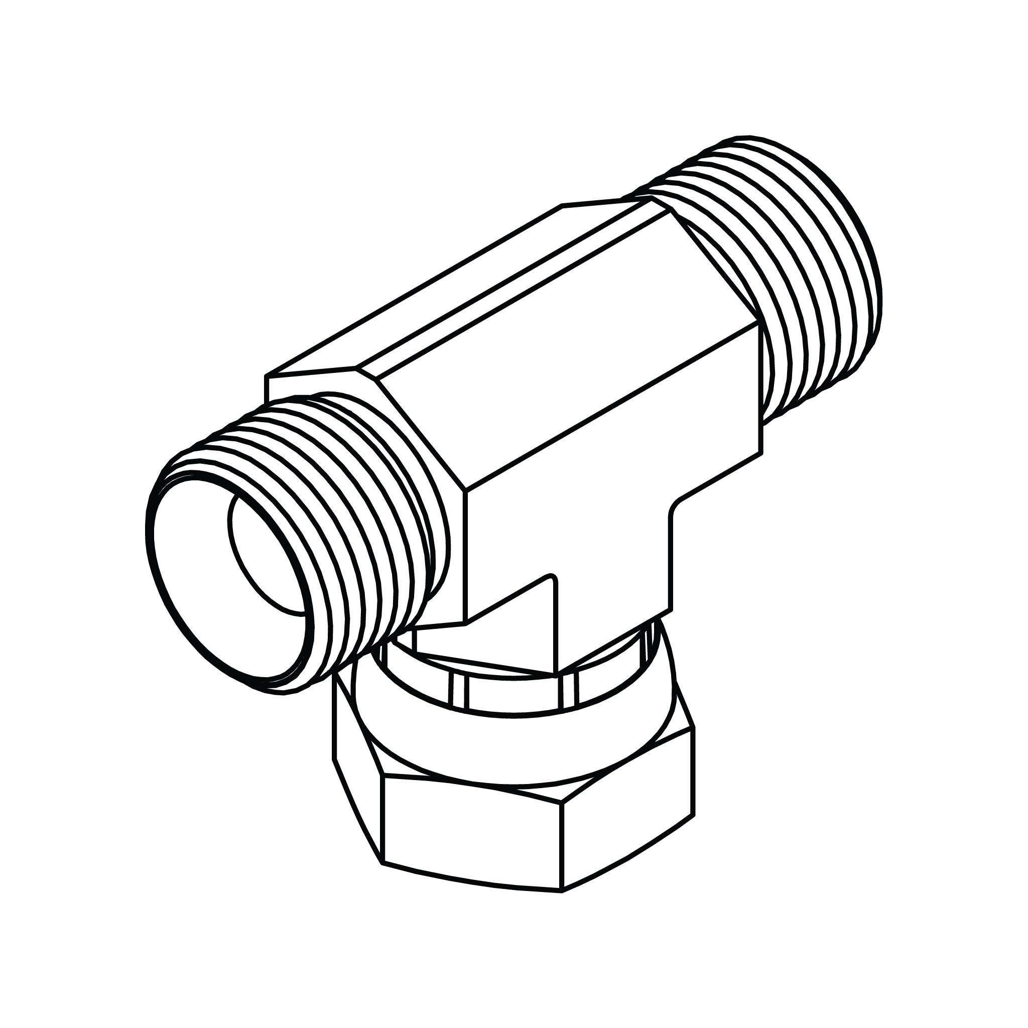 BSPP Swivel Branch Tee