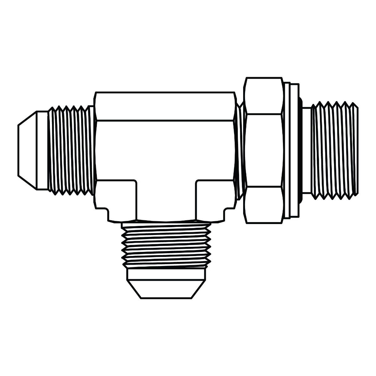 JIC to BSPP Adjustable Run Tee