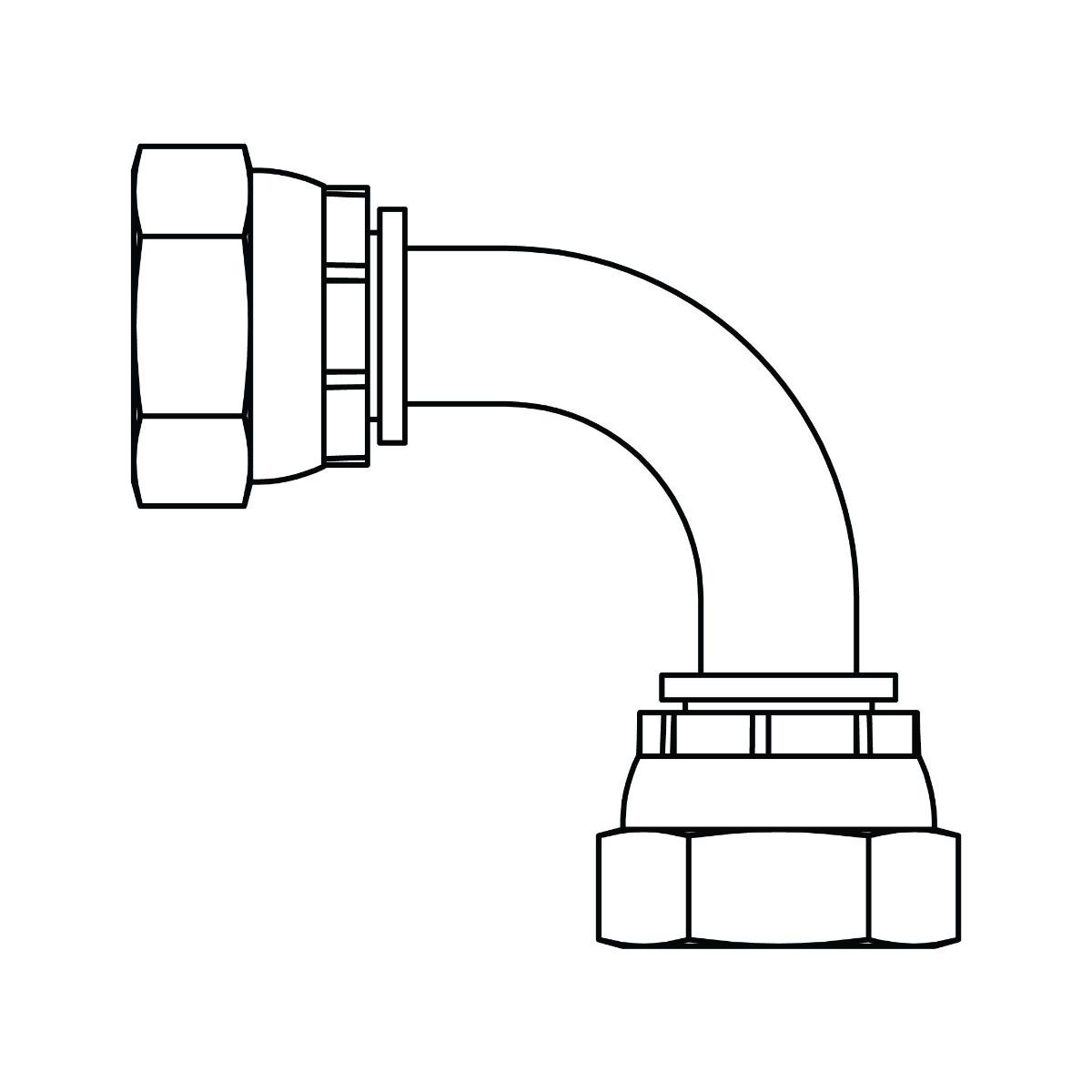 BSPP Swivel Union Elbow 90&deg; Bent Tube