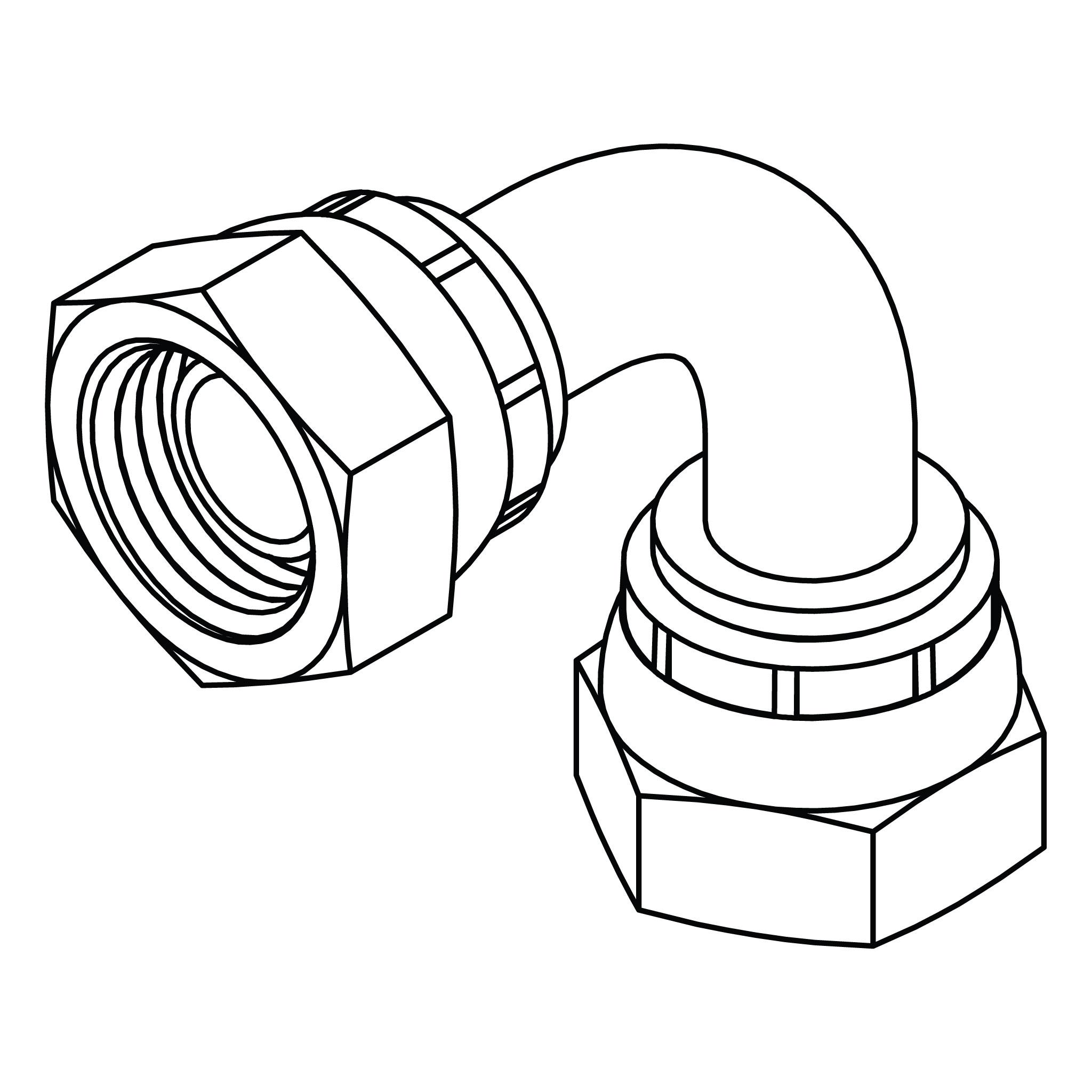 BSPP Swivel Union Elbow 90&deg; Bent Tube