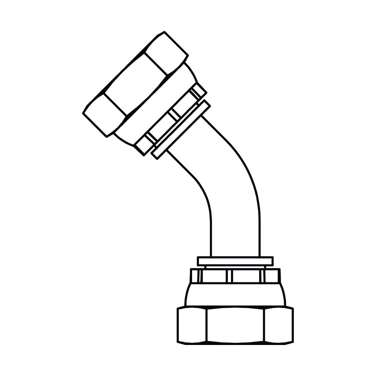 BSPP Swivel Union Elbow 45&deg; Bent Tube