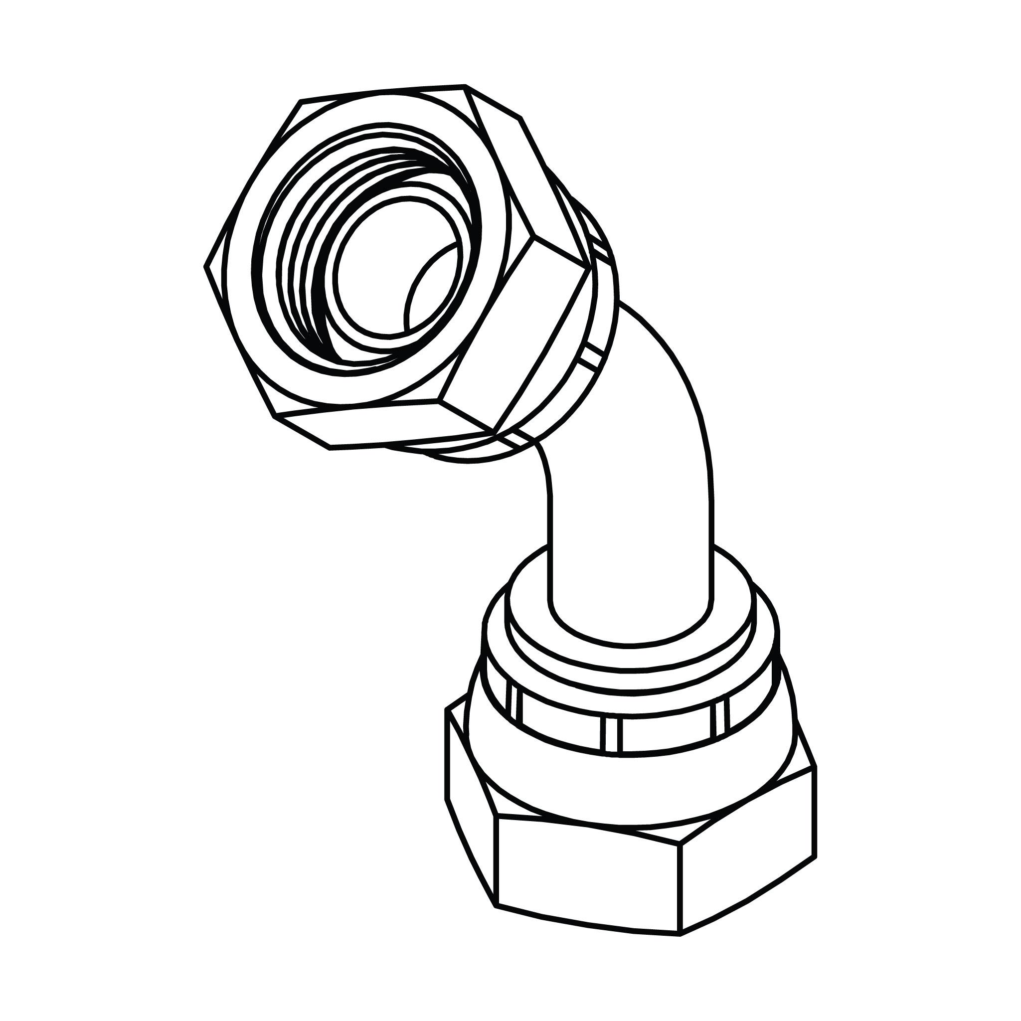 BSPP Swivel Union Elbow 45&deg; Bent Tube