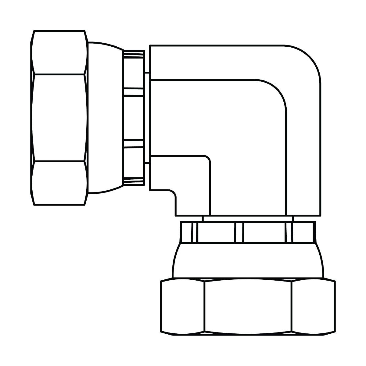 BSPP Swivel Union Elbow 90&deg;