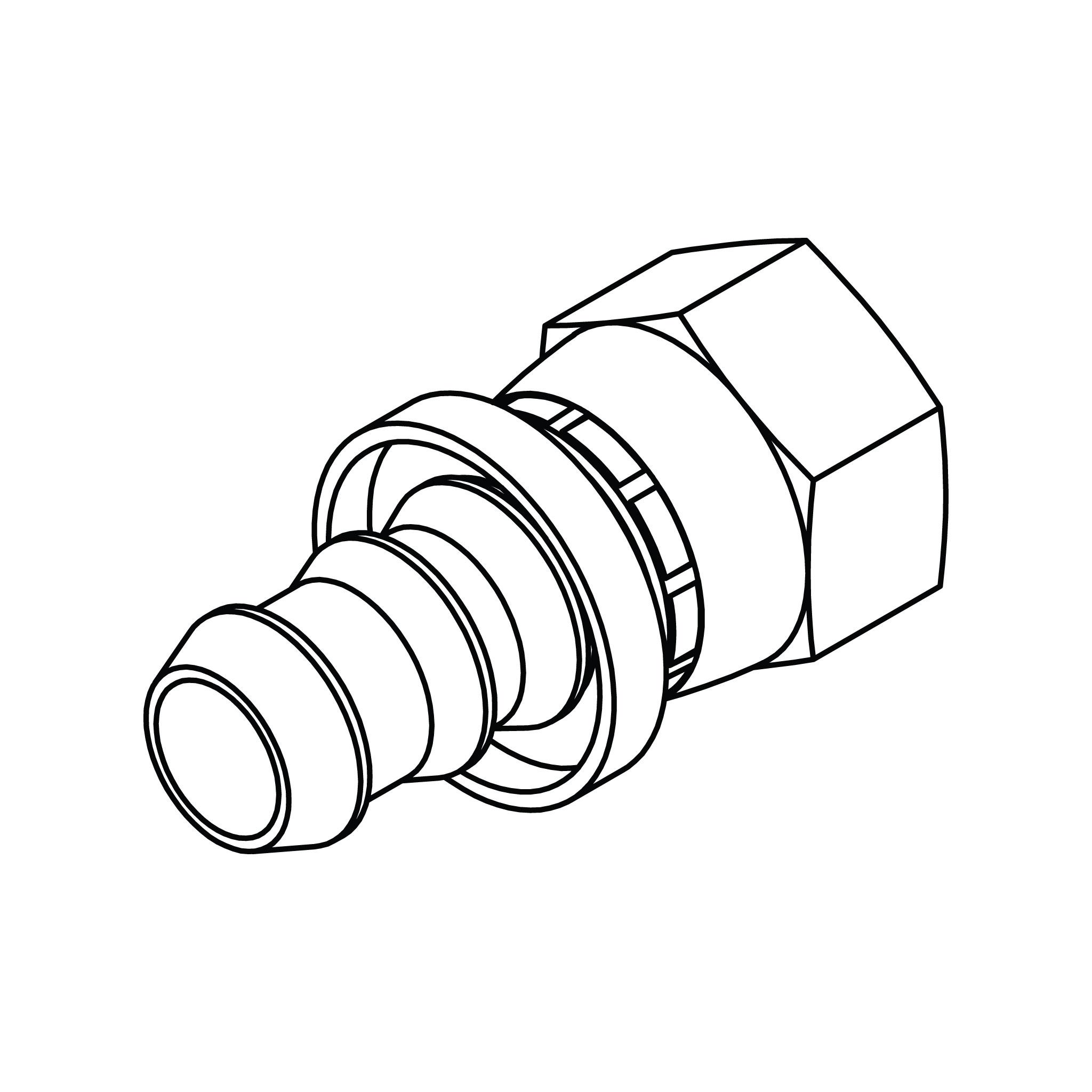 Push-on Barb to SAE 45° Swivel