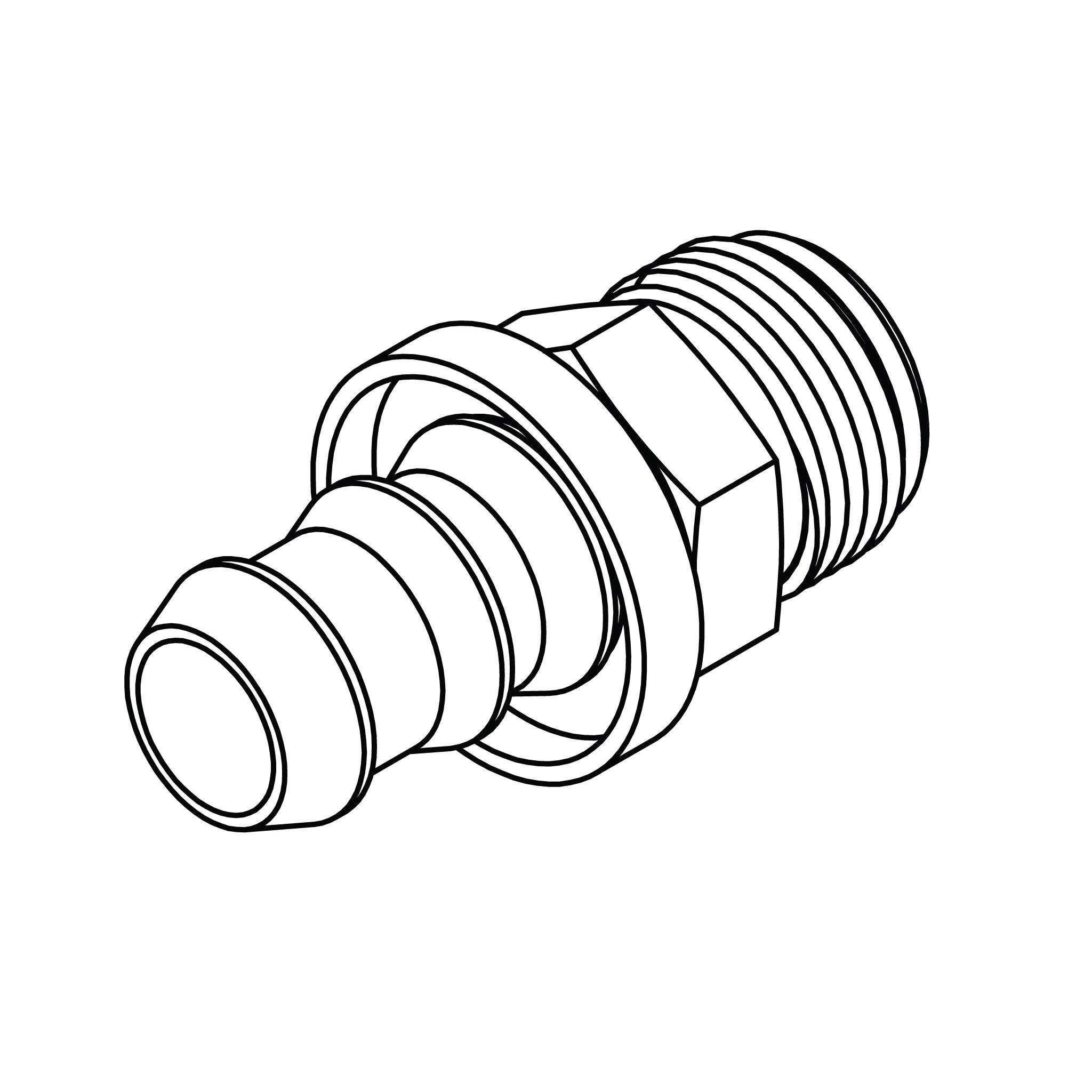 Push-on Barb to SAE 45° Inverted Flare