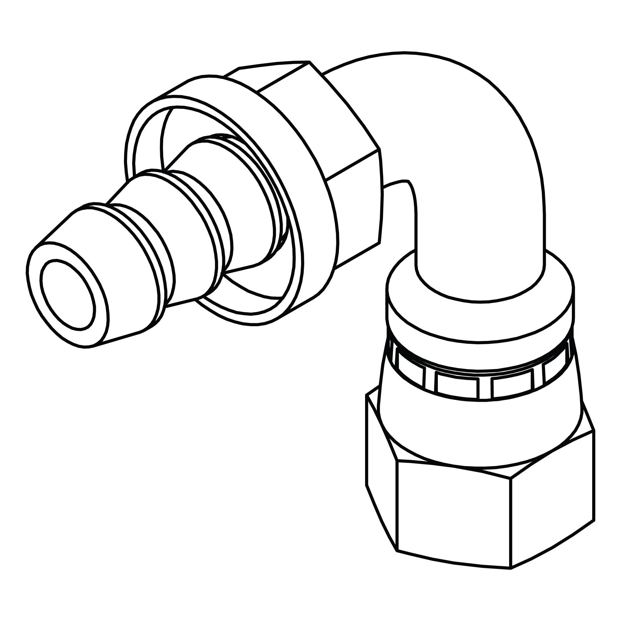 Steel Push-on Barb to JIC Swivel 90° Bent Tube