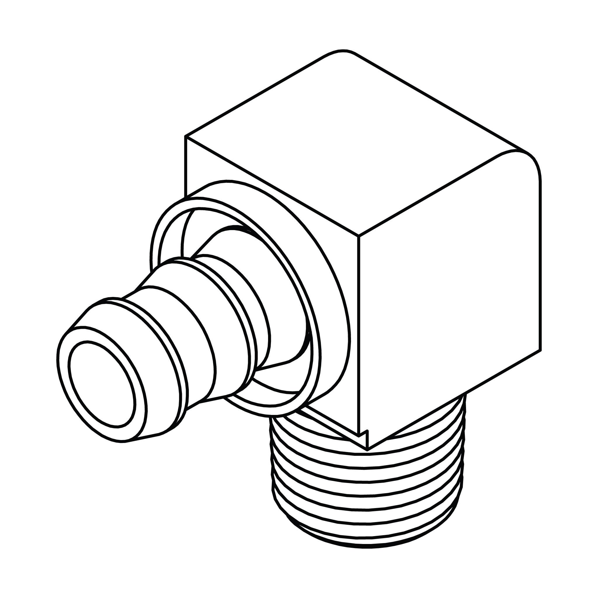 Push-on Barb to Pipe Elbow 90°