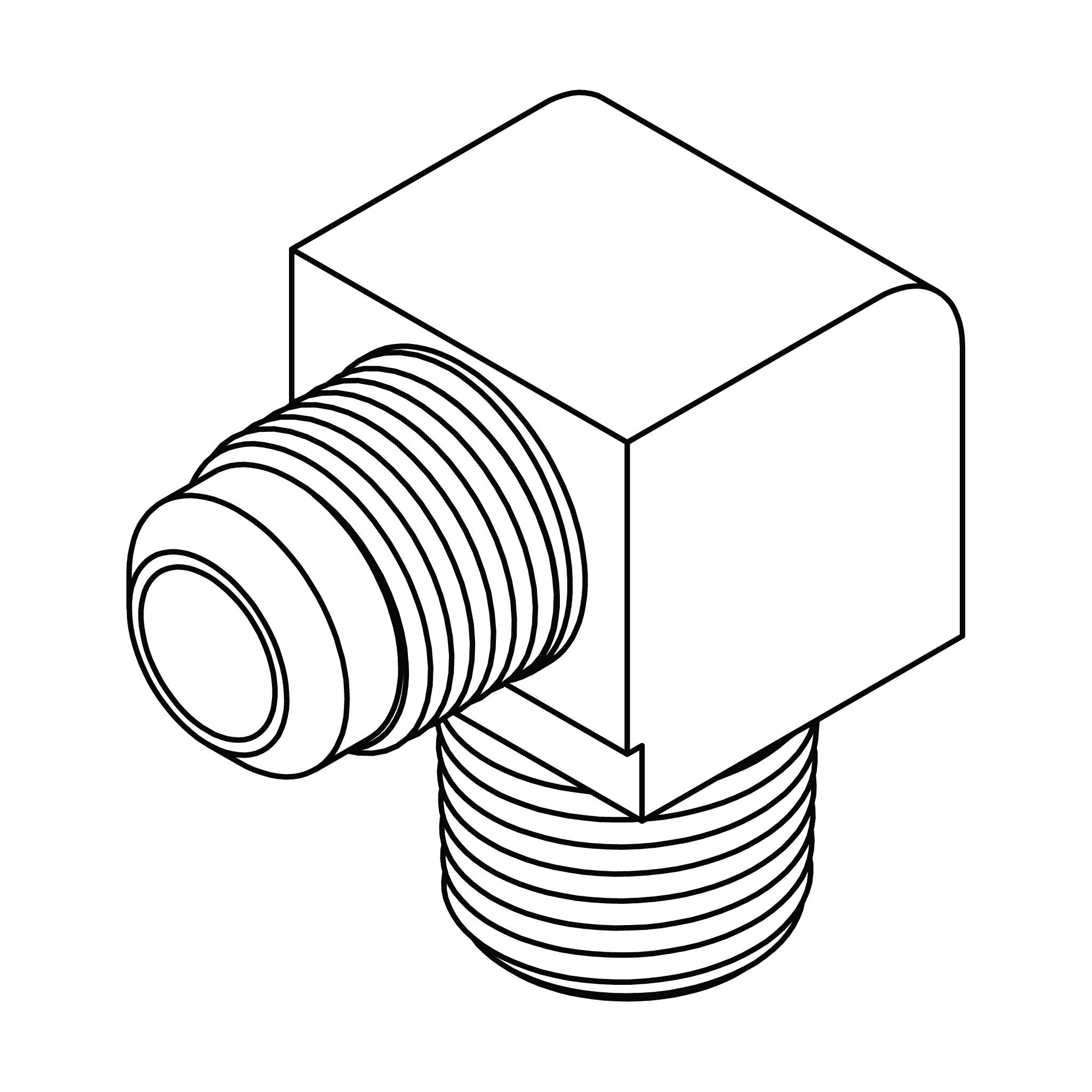 SAE 45° Tube to Pipe Elbow 90°