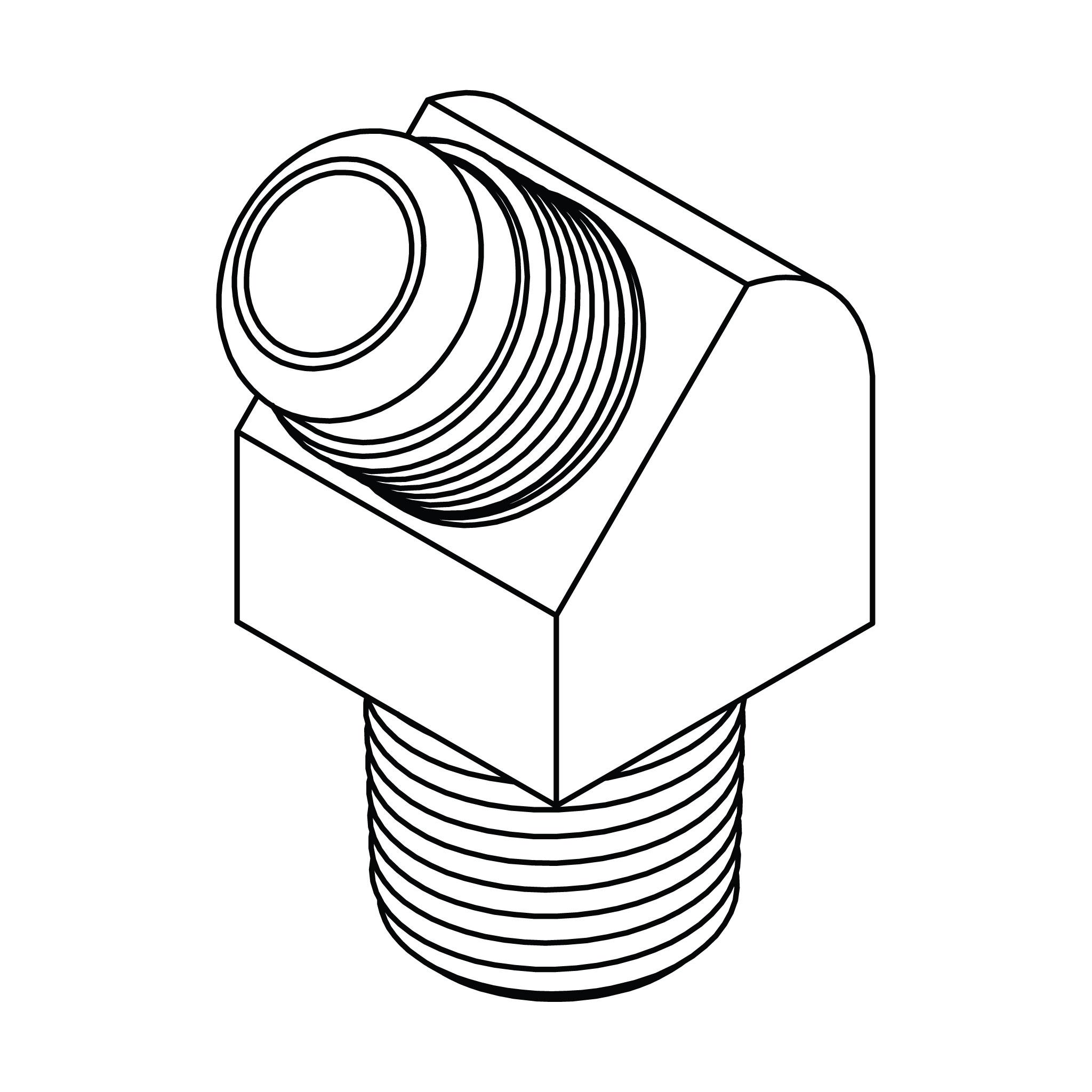 SAE 45° Tube to Pipe Elbow 45°