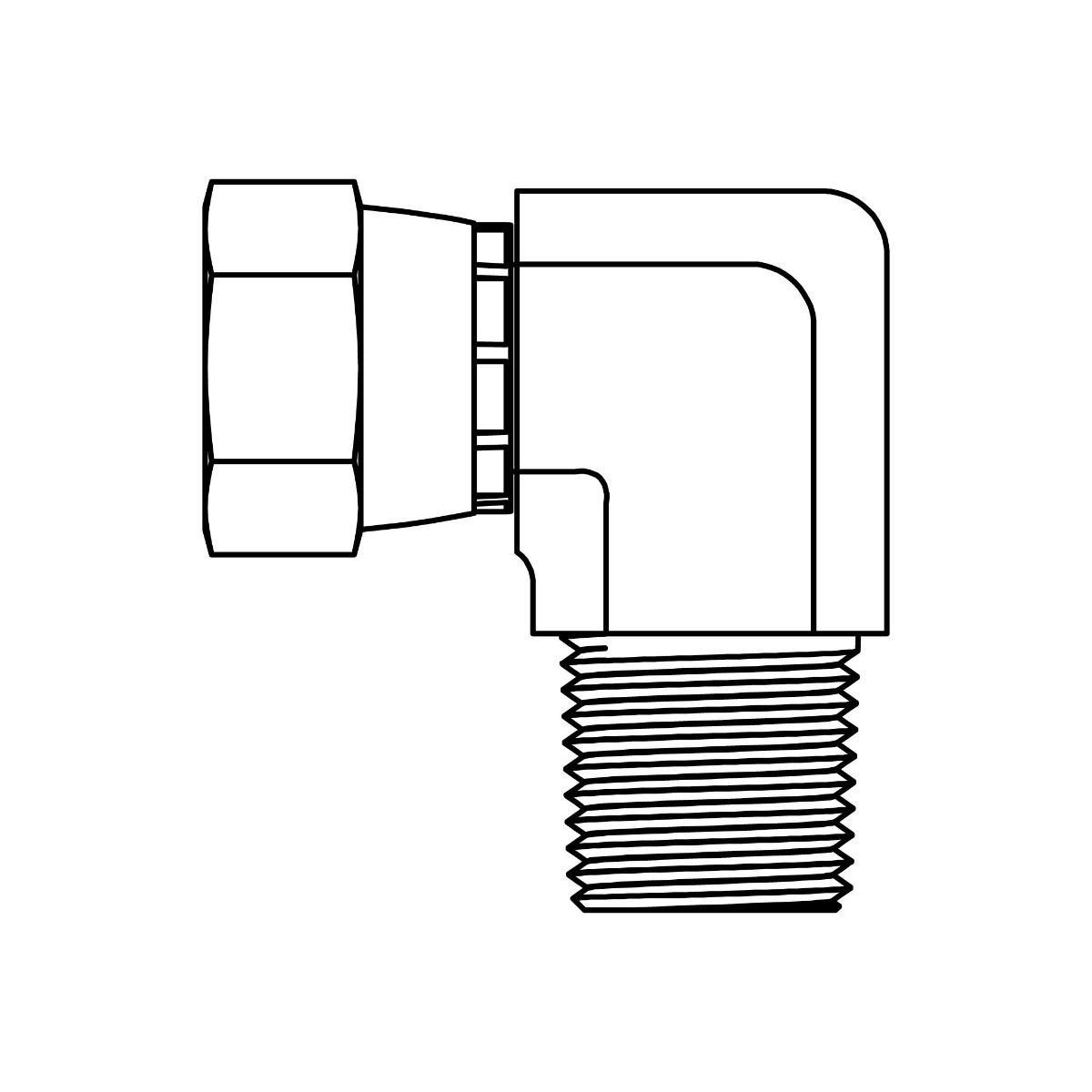 JIC Swivel to Pipe Elbow 90&deg;