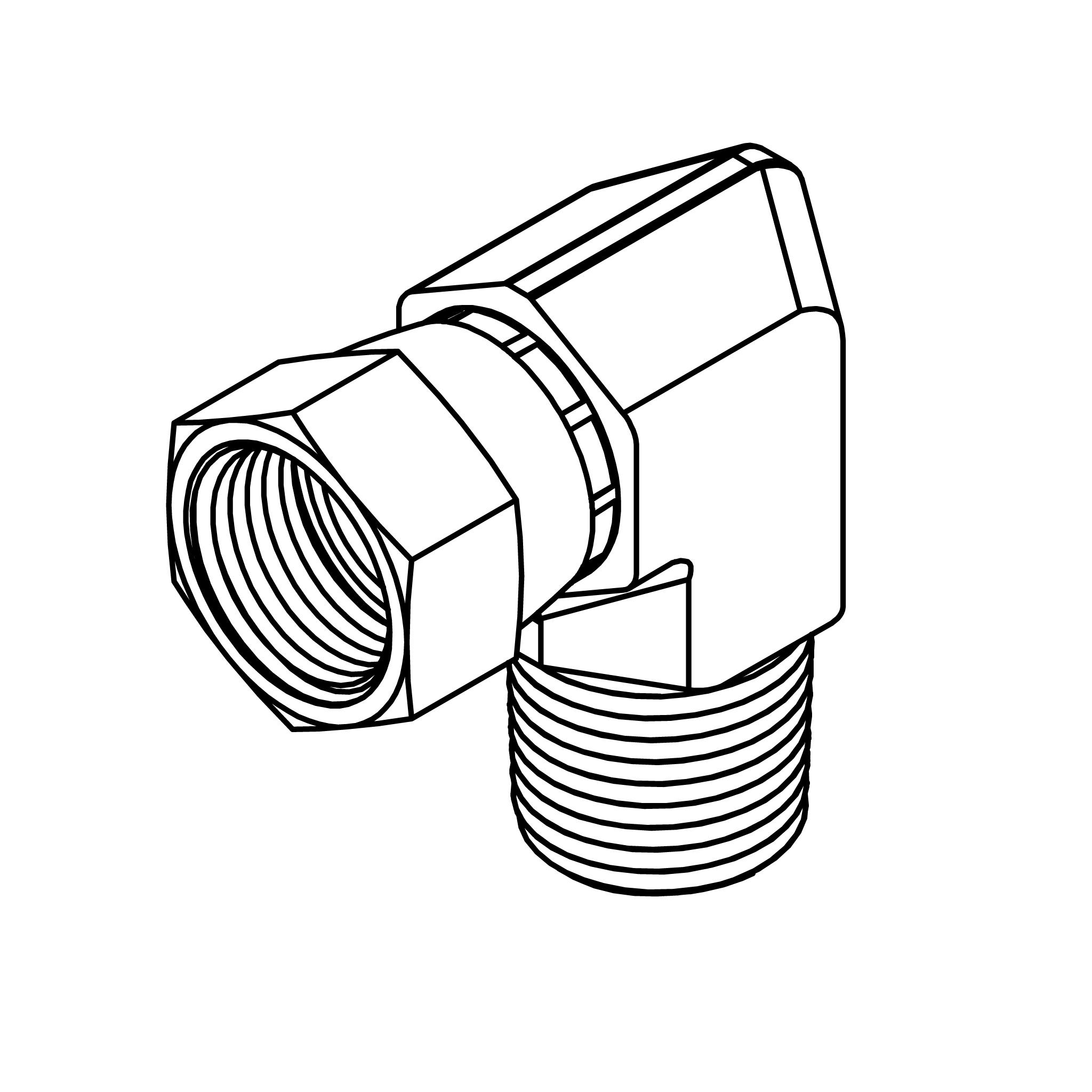 JIC Swivel to Pipe Elbow 90&deg;