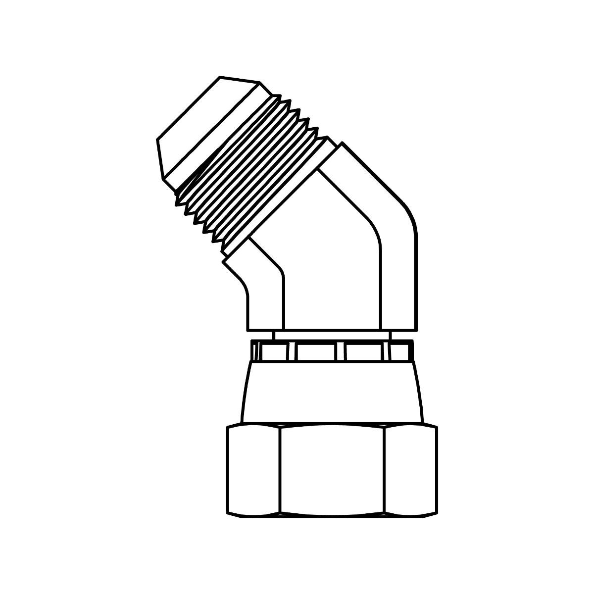 JIC Swivel Elbow 45&deg;