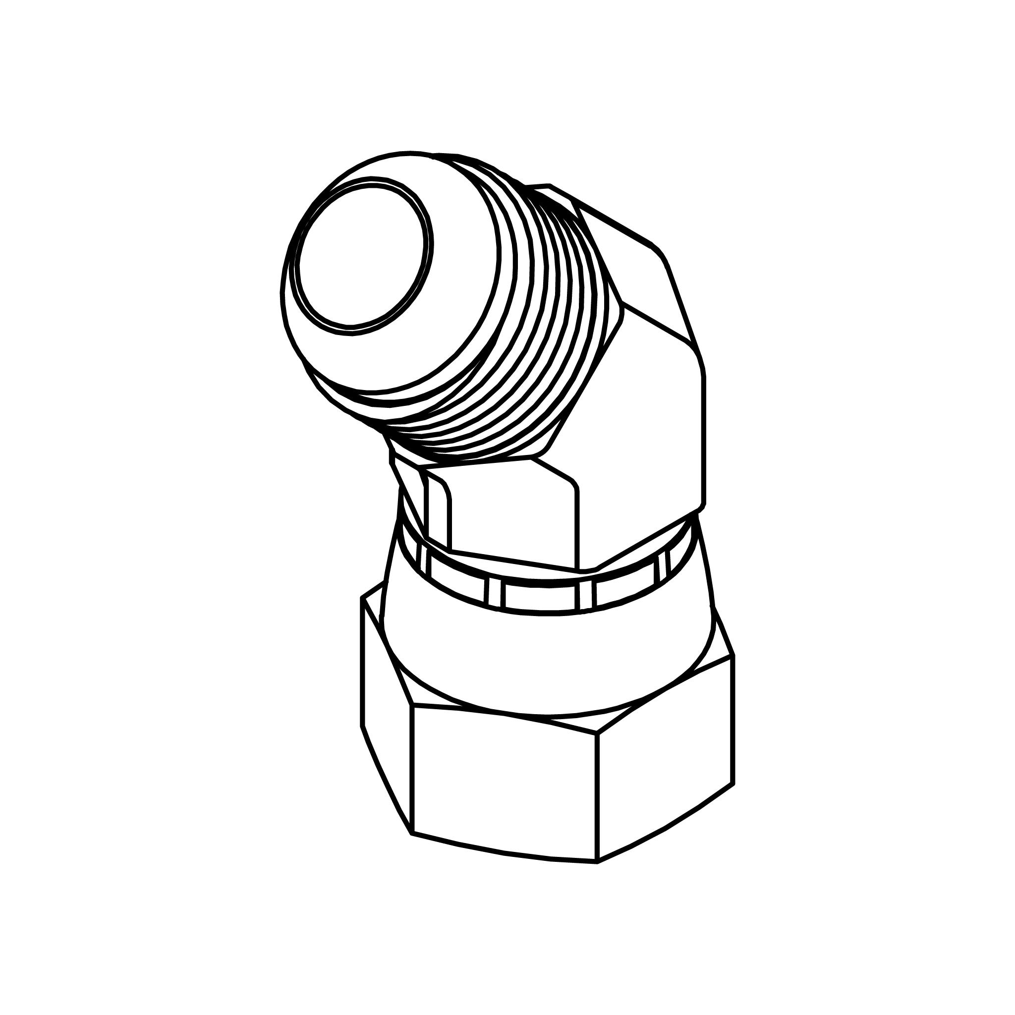 JIC Swivel Elbow 45&deg;