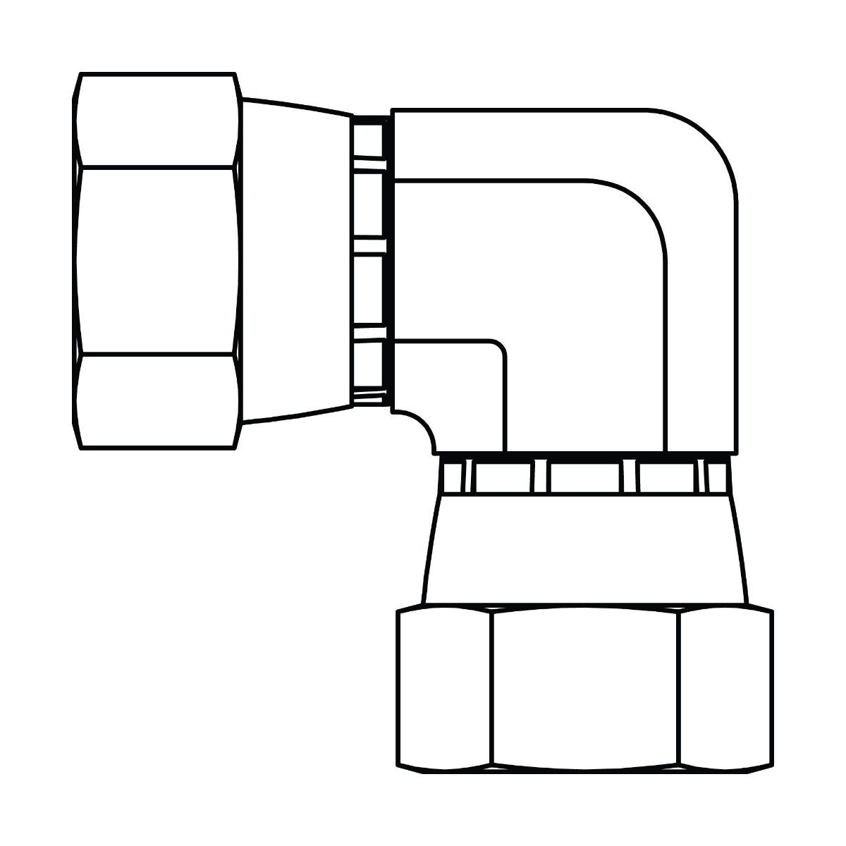 JIC Swivel Union Elbow 90&deg;