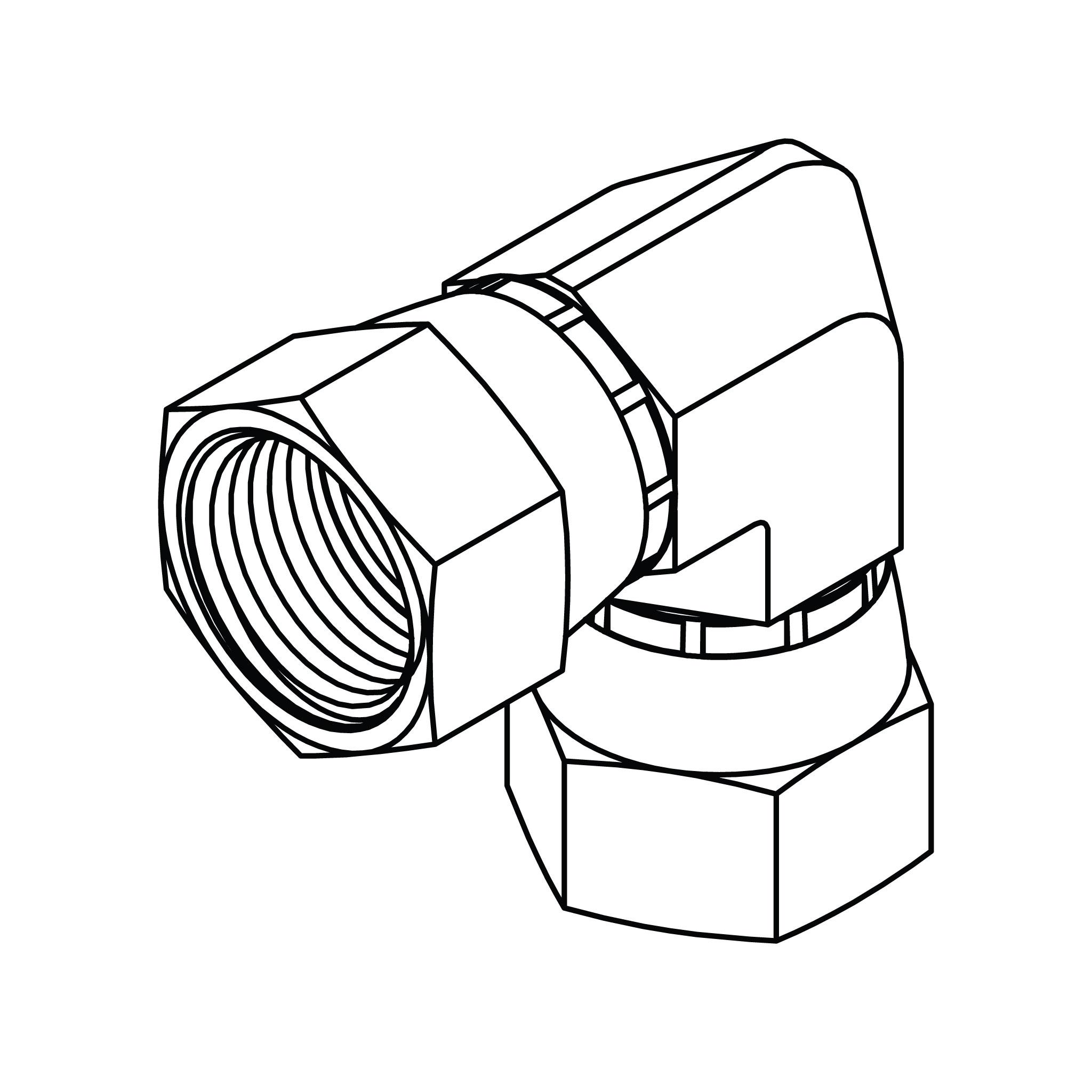 JIC Swivel Union Elbow 90&deg;