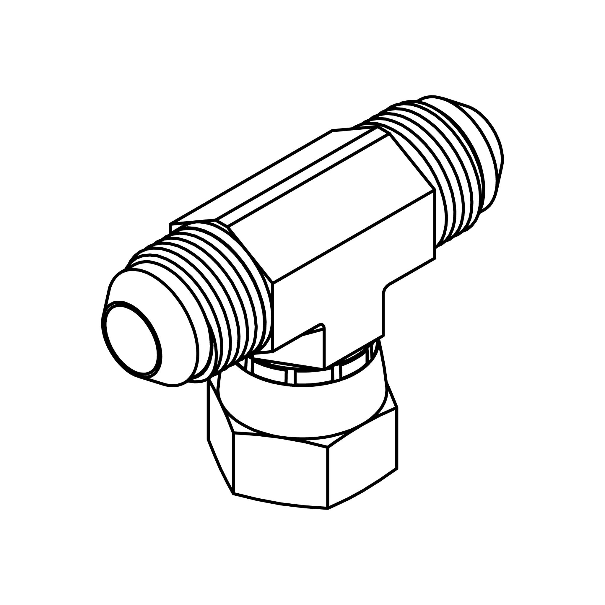 JIC Swivel Branch Tee
