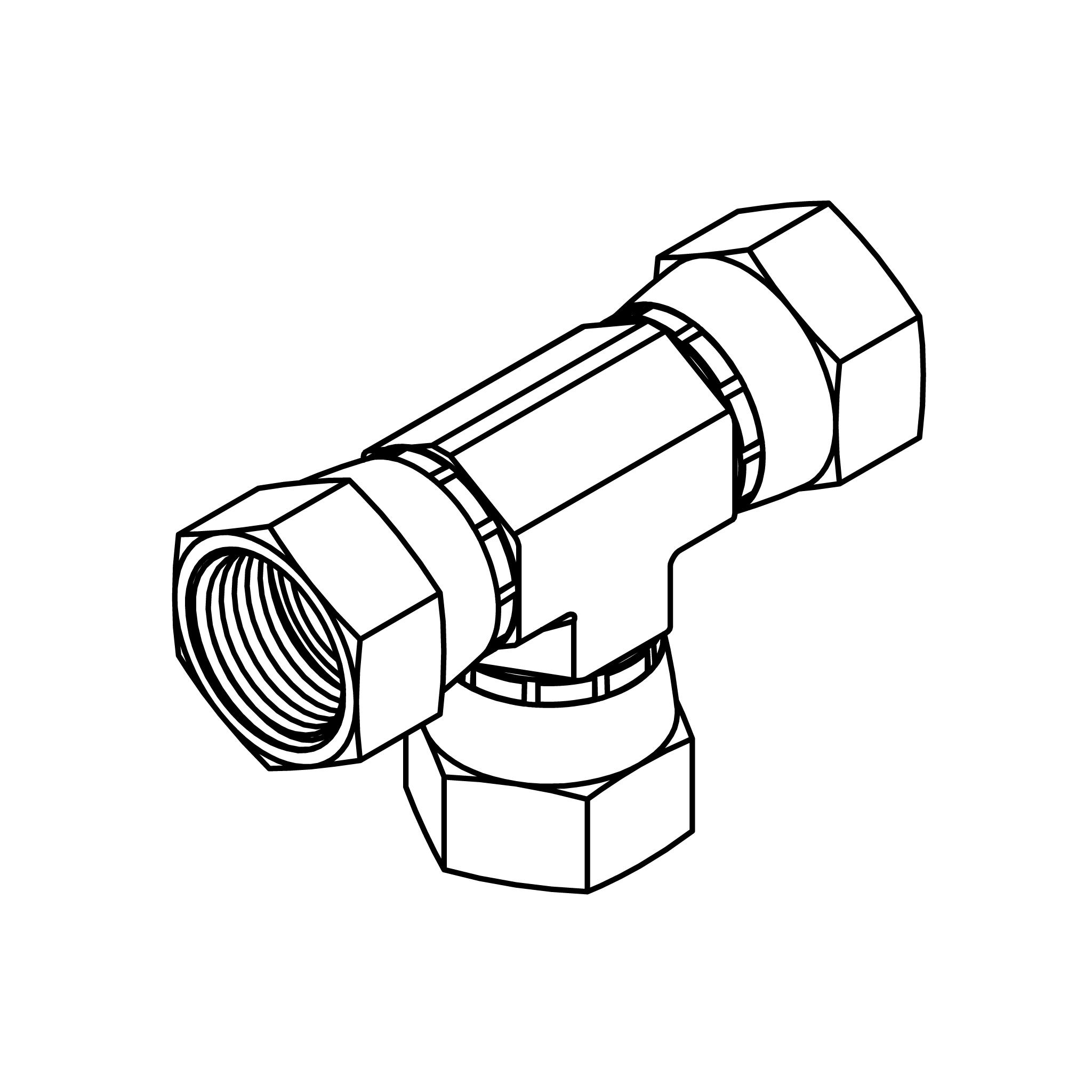 JIC Swivel Union Tee