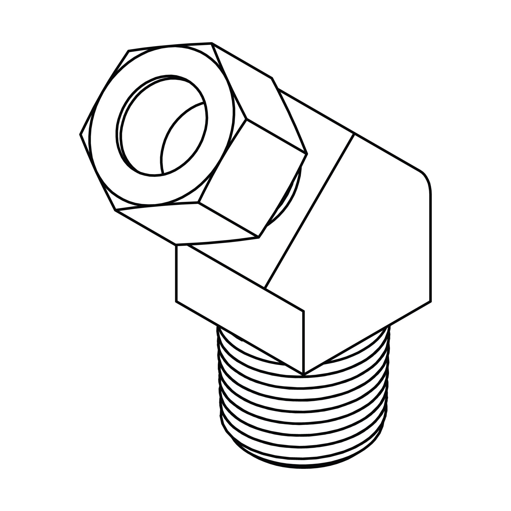 Tube to Pipe Elbow 45°