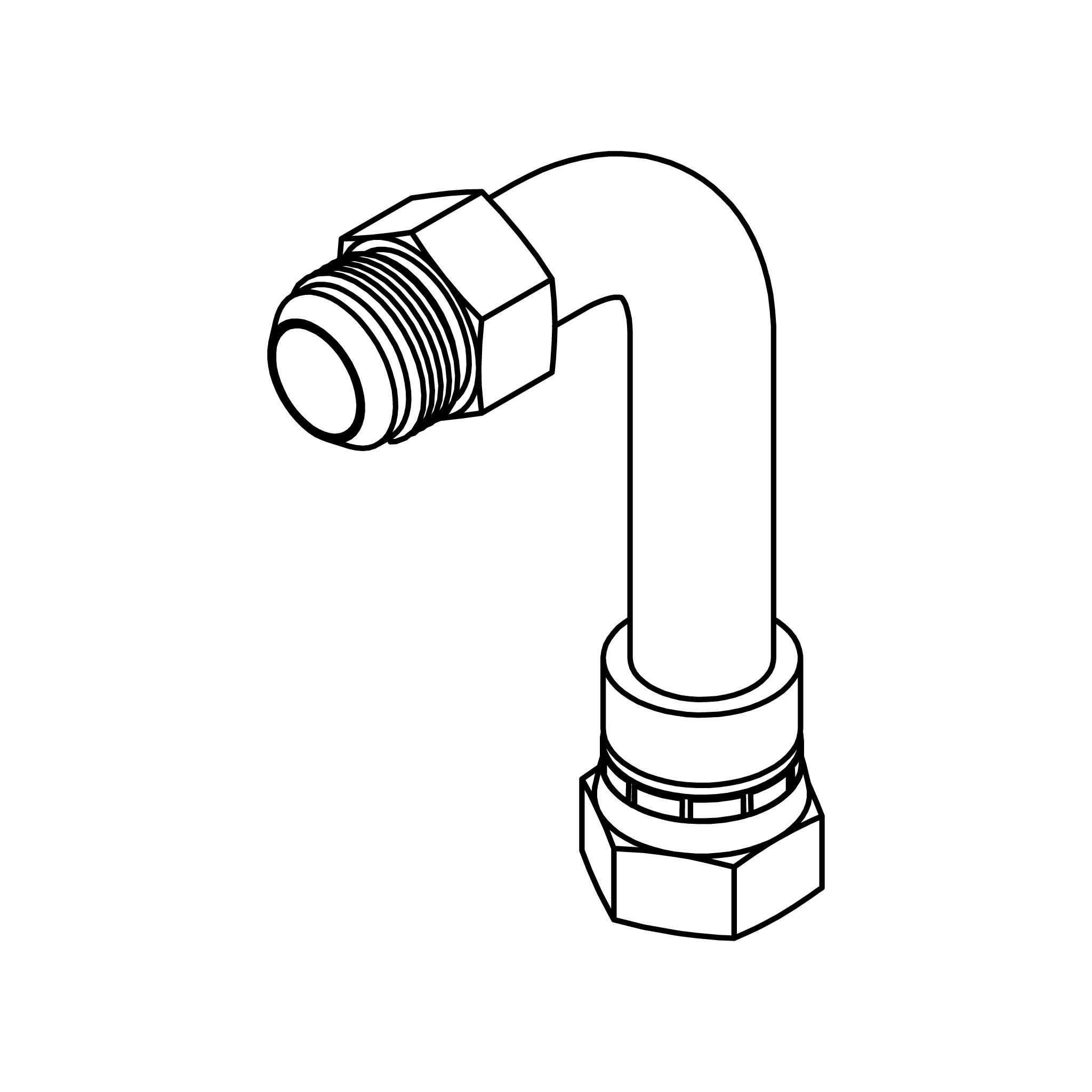 JIC Swivel High Pressure Bent Tube Long Elbow 90&deg;