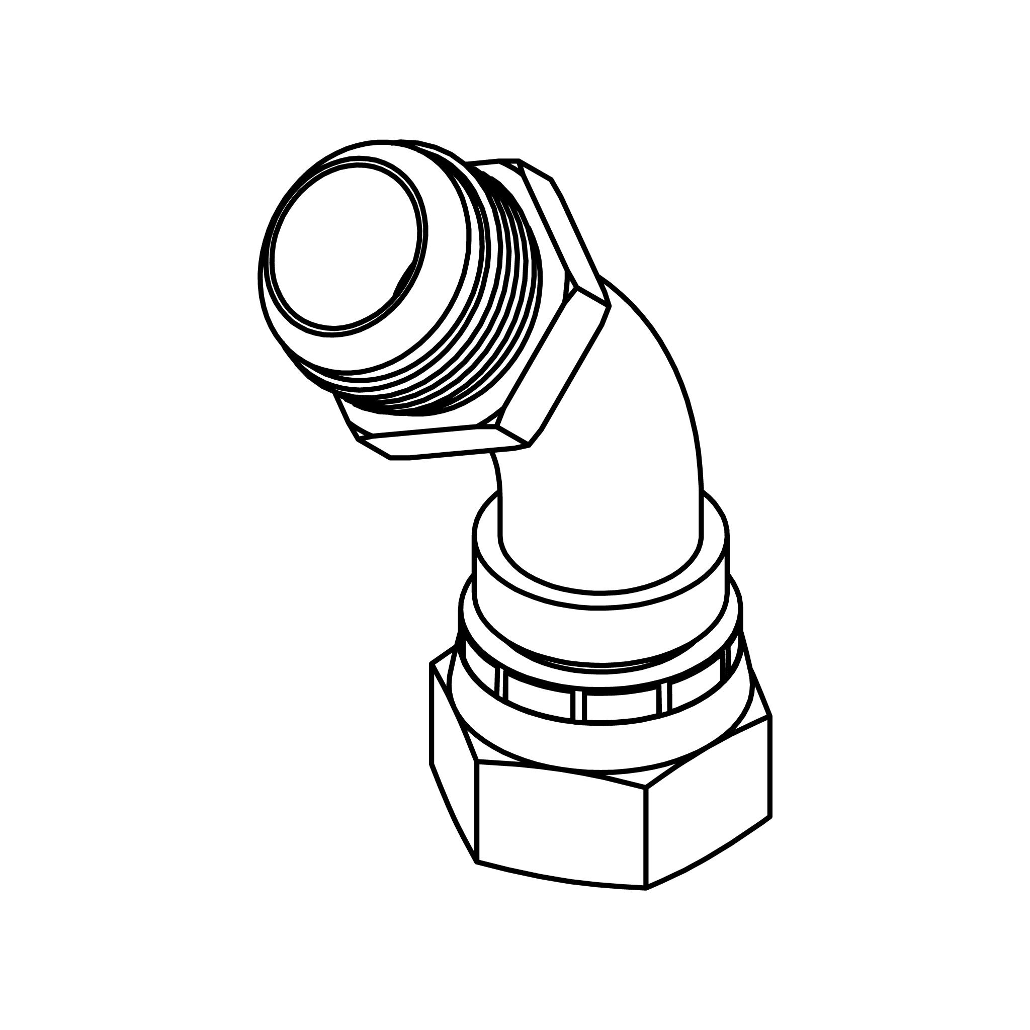 JIC Swivel Bent Tube Elbow 45&deg;