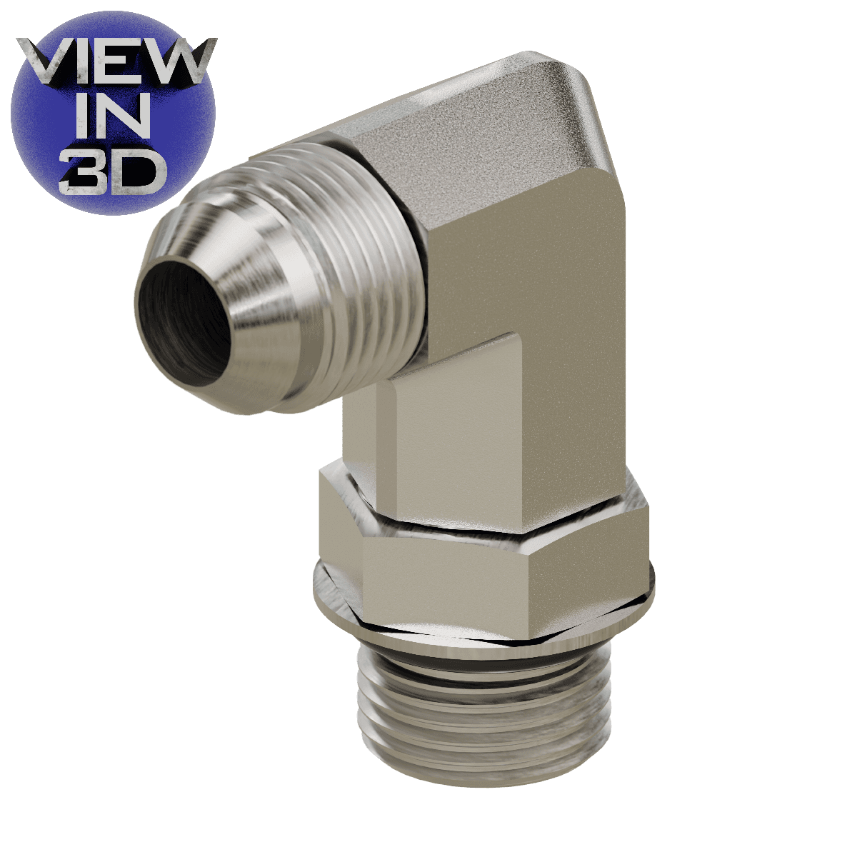 JIC to O-Ring - Long Elbow 90&deg;