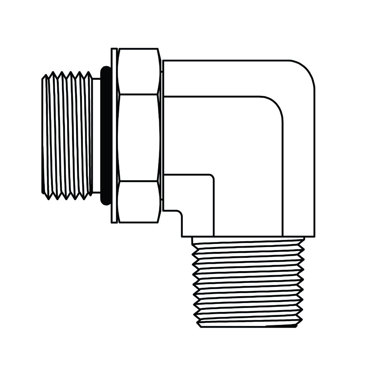 O-Ring to Pipe Elbow 90&deg;